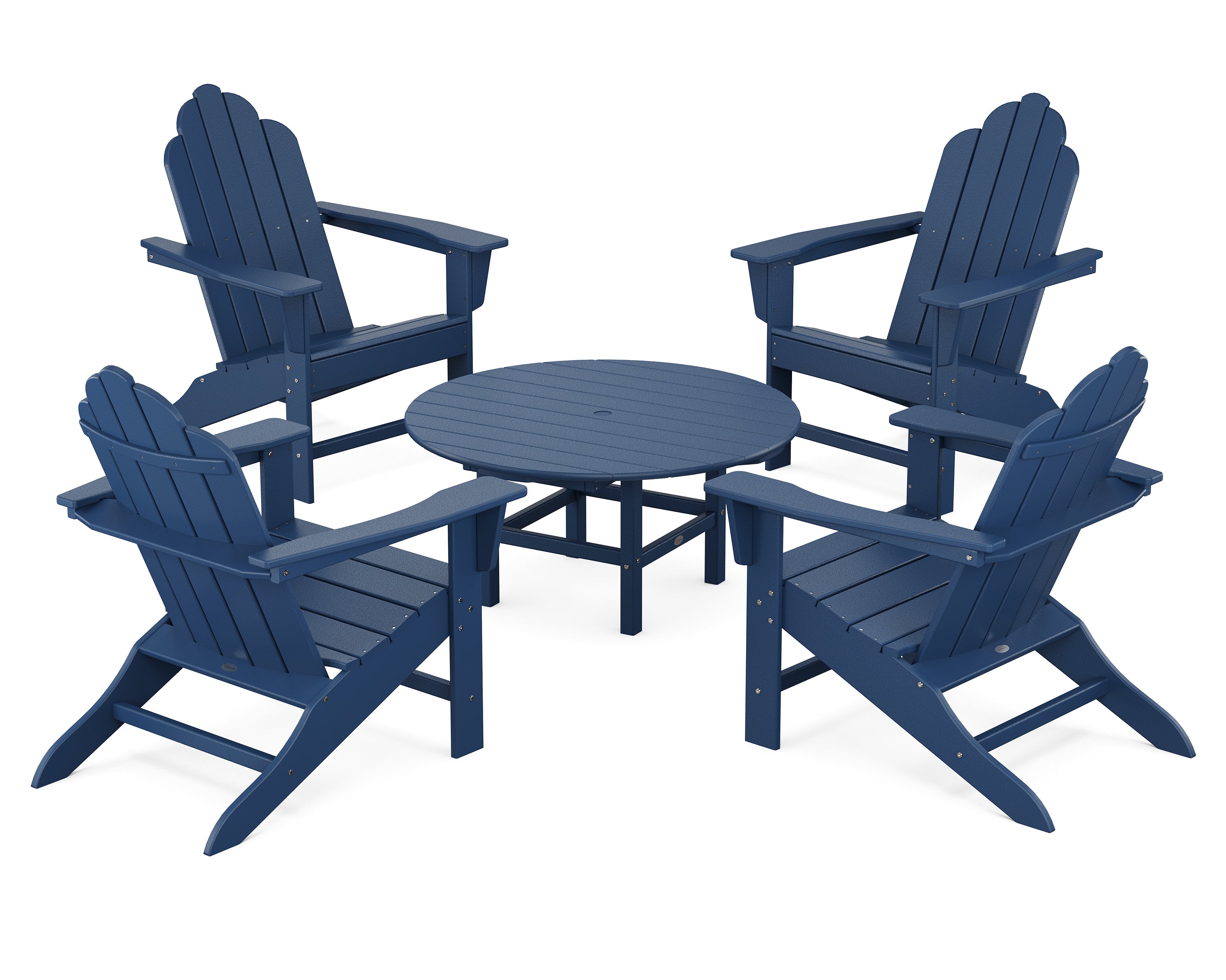 POLYWOOD® Long Island Adirondack 5-Piece Conversation Group in Navy