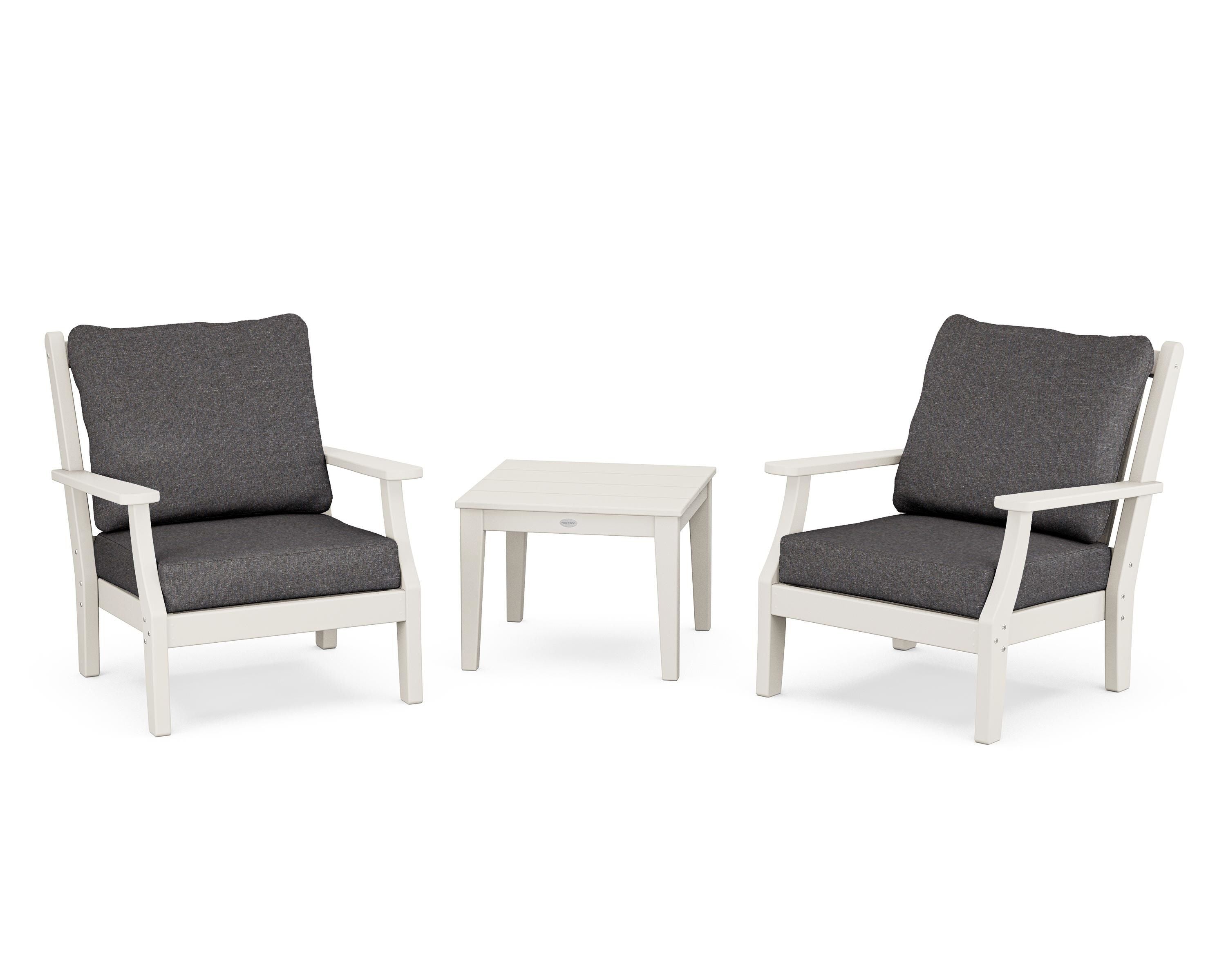 Country Living Wovendale 3-Piece Deep Seating Set in Sand / Ash Charcoal