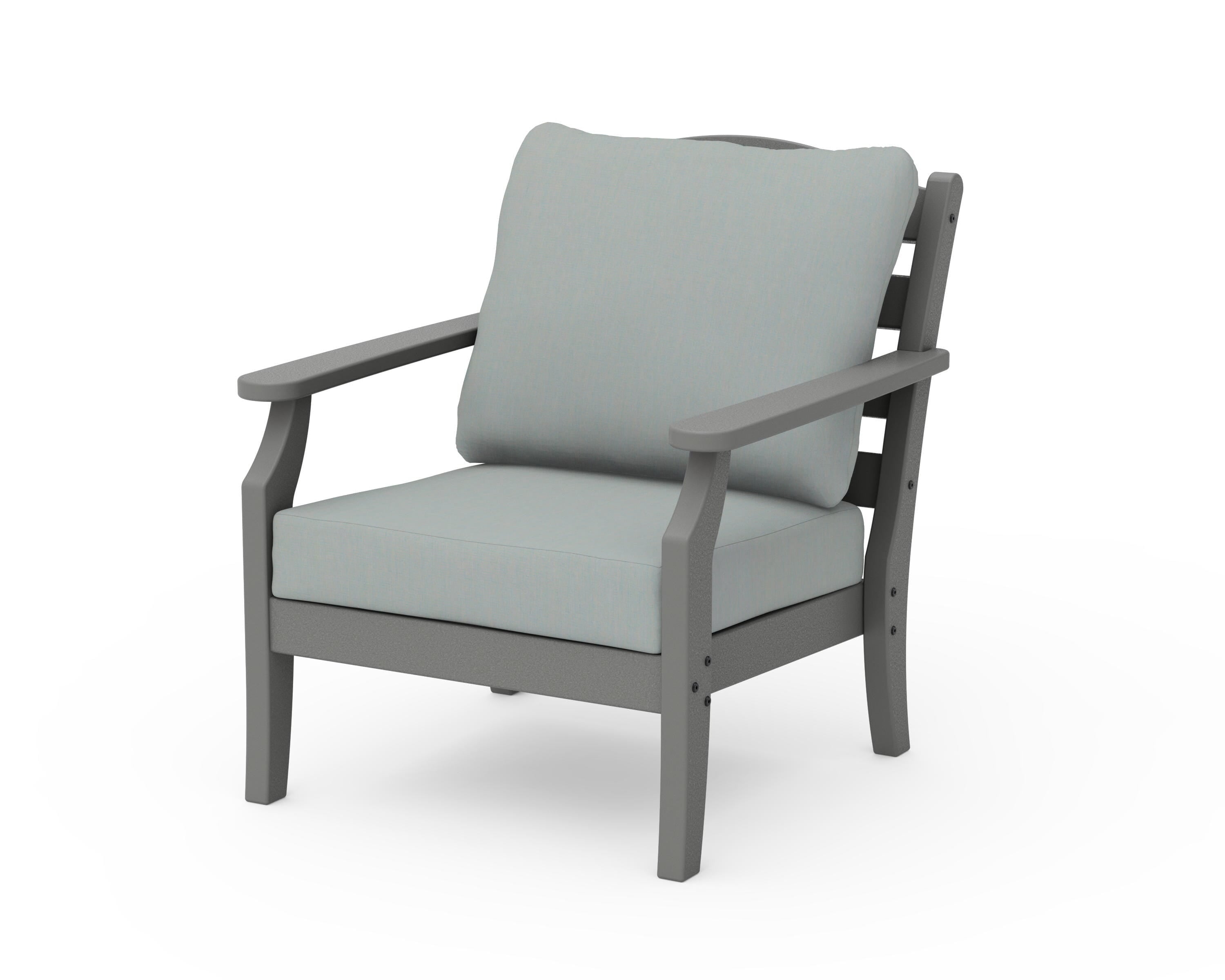 Draper James™ by POLYWOOD® Savannah Deep Seating Chair in Slate Grey / Spa