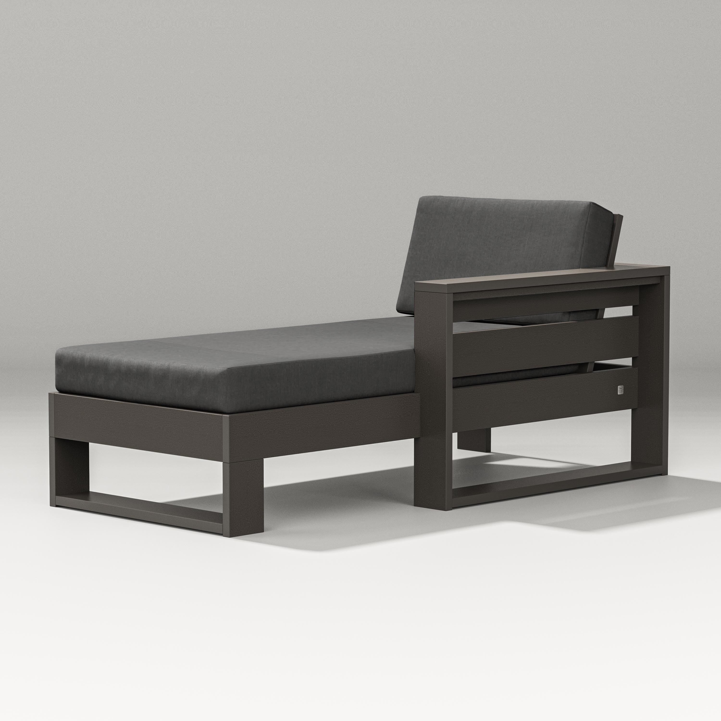 PW Designer Series Latitude Modular Right Arm Chaise in Vintage Coffee / Spectrum Carbon