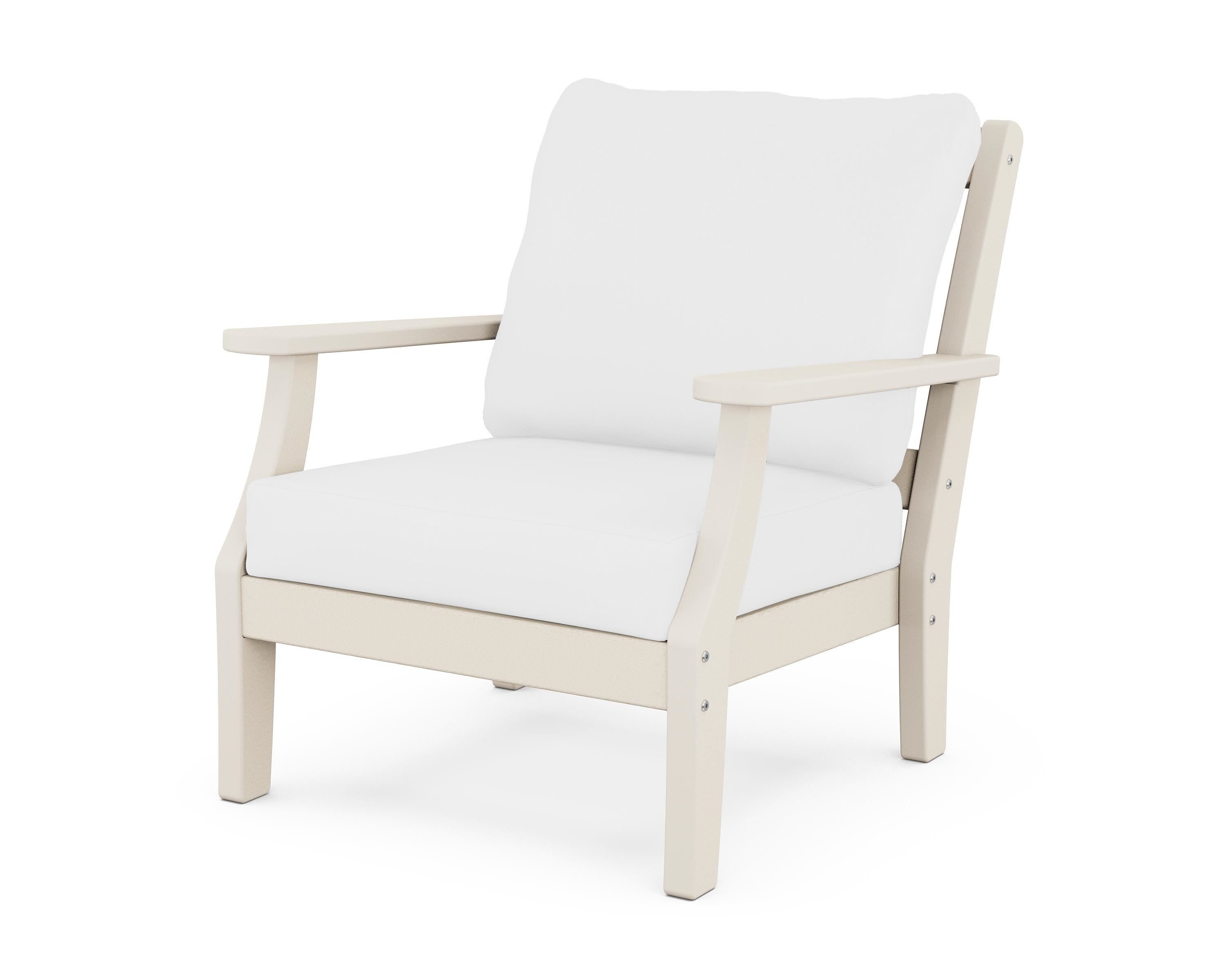 Martha Stewart by POLYWOOD® Chinoiserie Deep Seating Chair in Sand / Natural