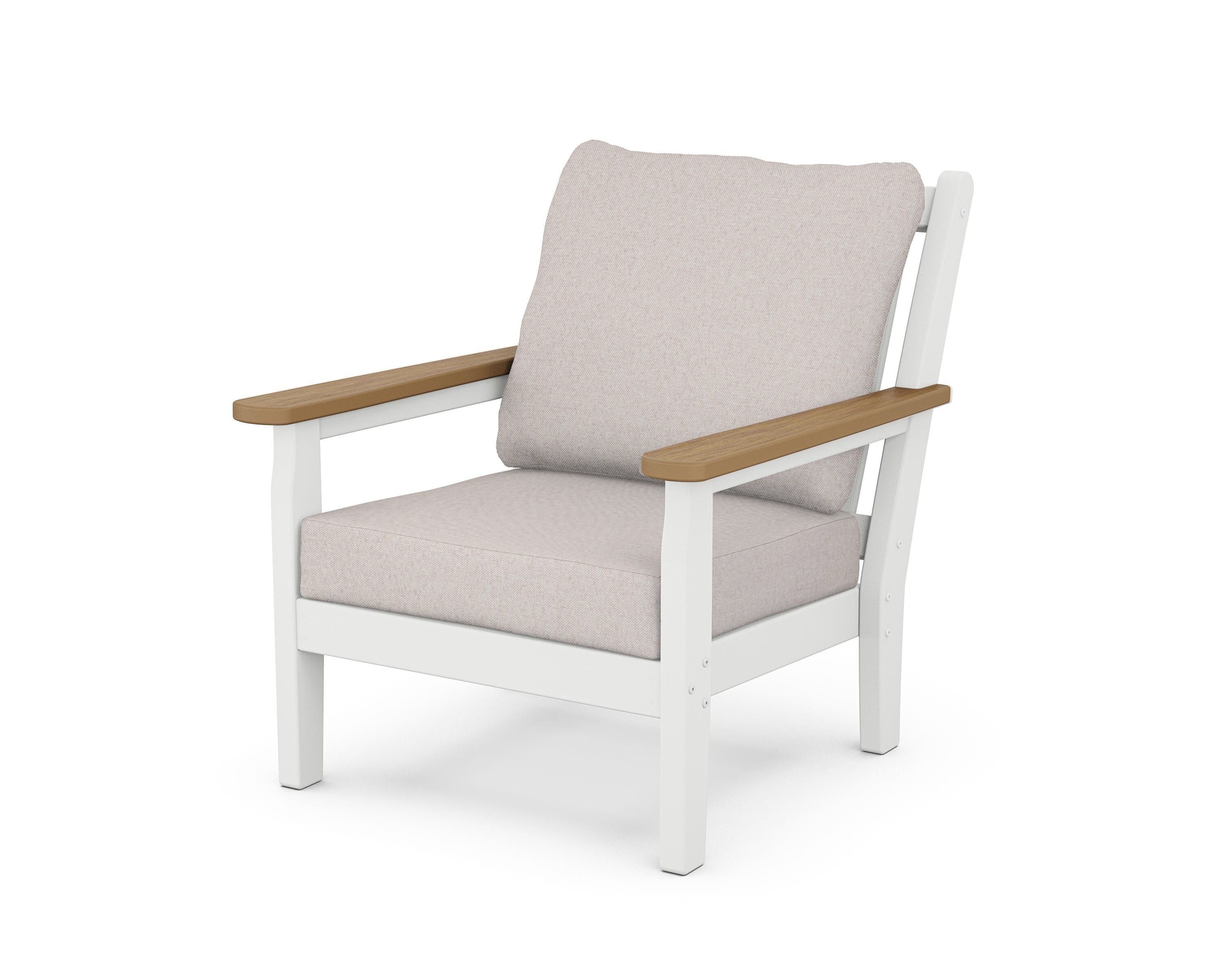 POLYWOOD® Chippendale Deep Seating Chair in White / Natural / Dune Burlap