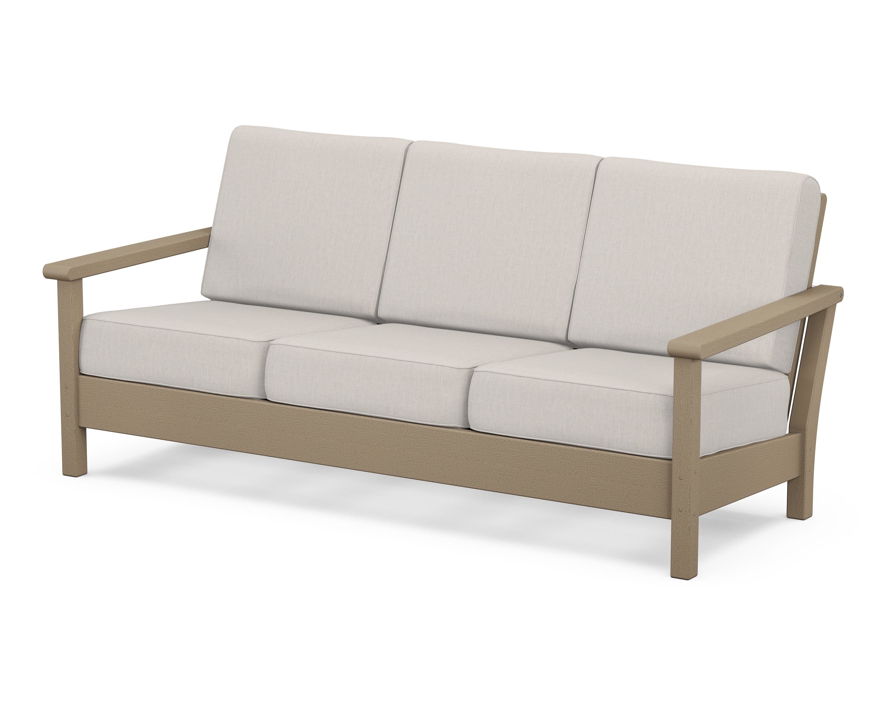 POLYWOOD® Harbour Deep Seating Sofa in Vintage Sahara / Cast Ash