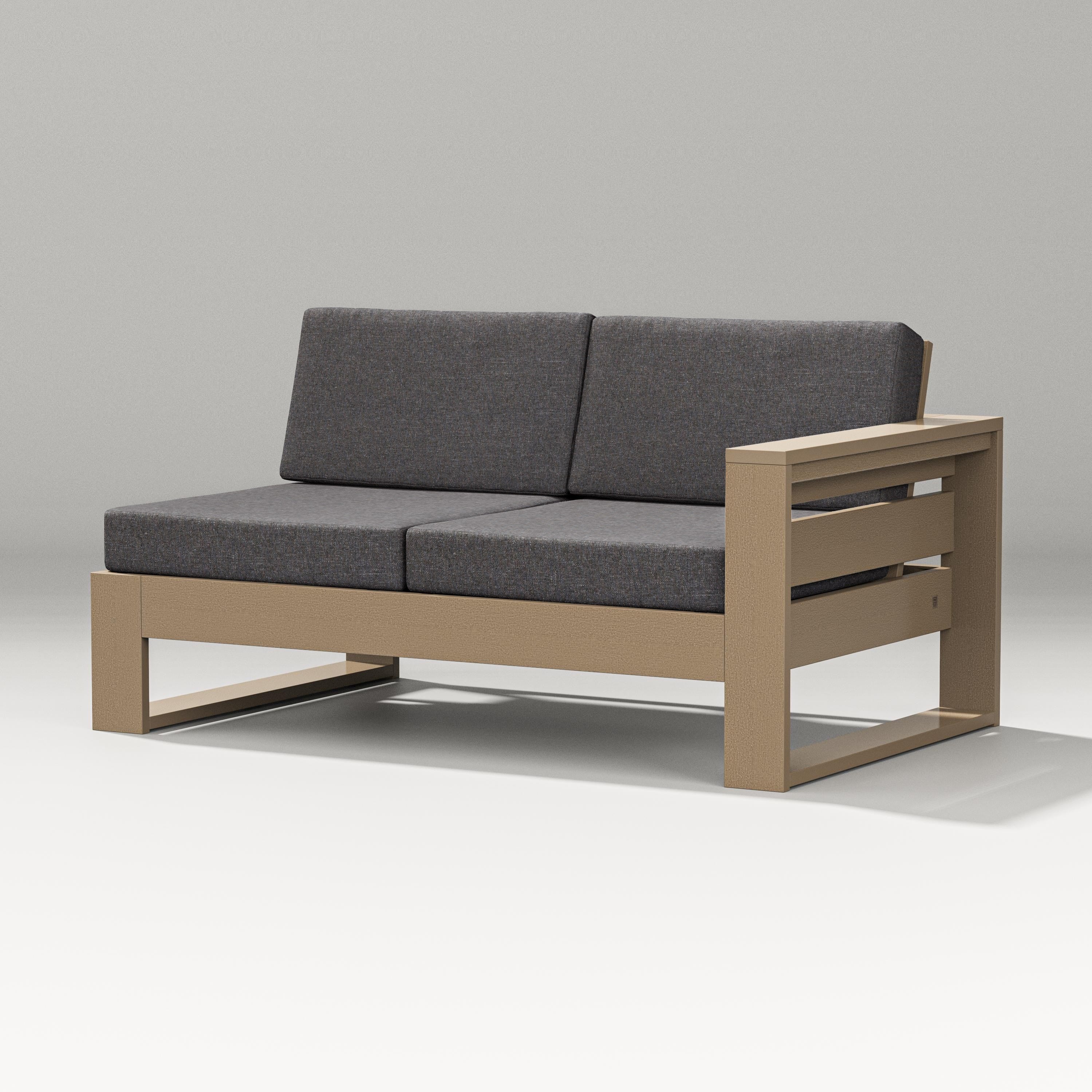 PW Designer Series Latitude Modular Right Arm Loveseat in Vintage Sahara / Ash Charcoal