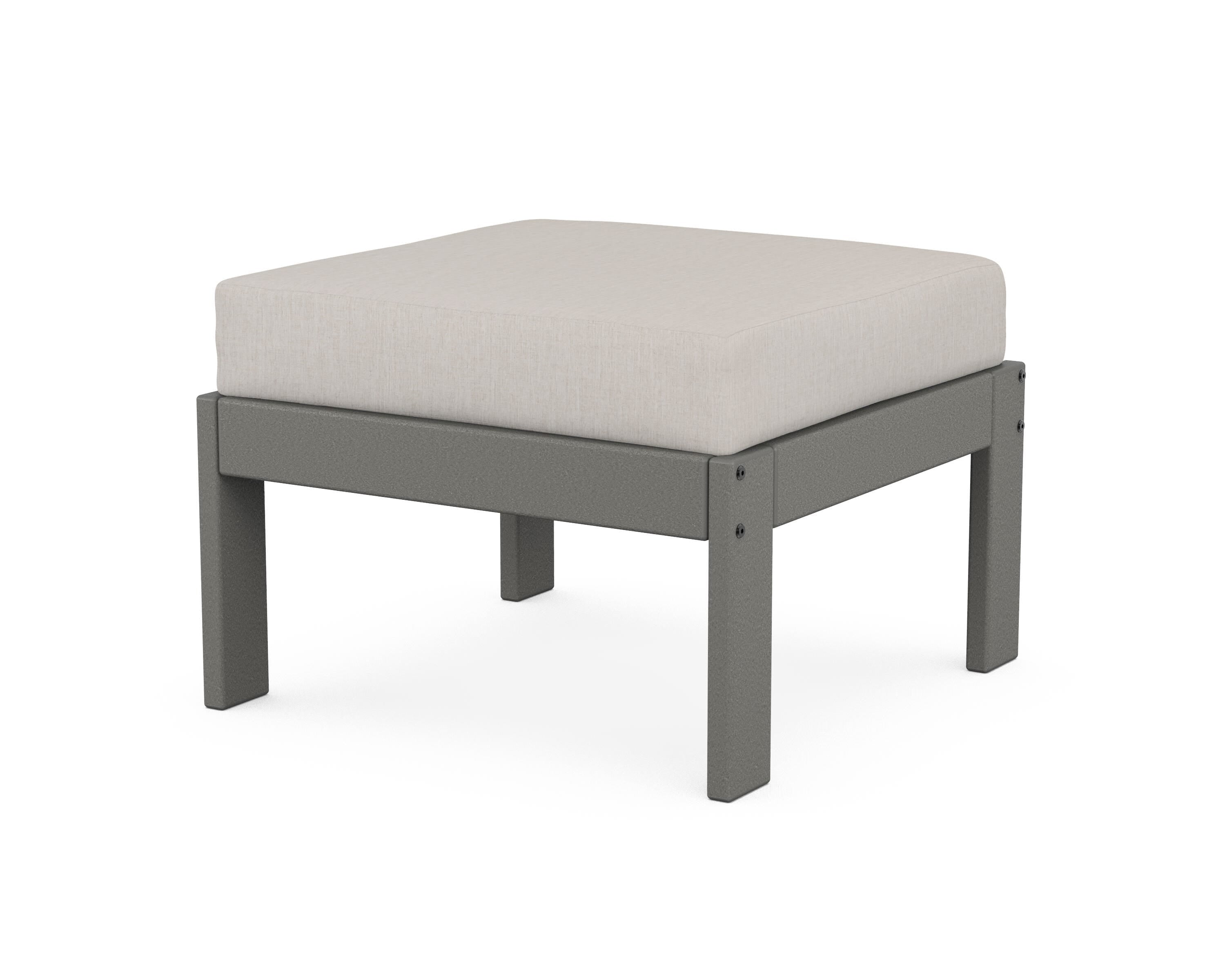 POLYWOOD® Vineyard Modular Ottoman in Slate Grey / Cast Ash