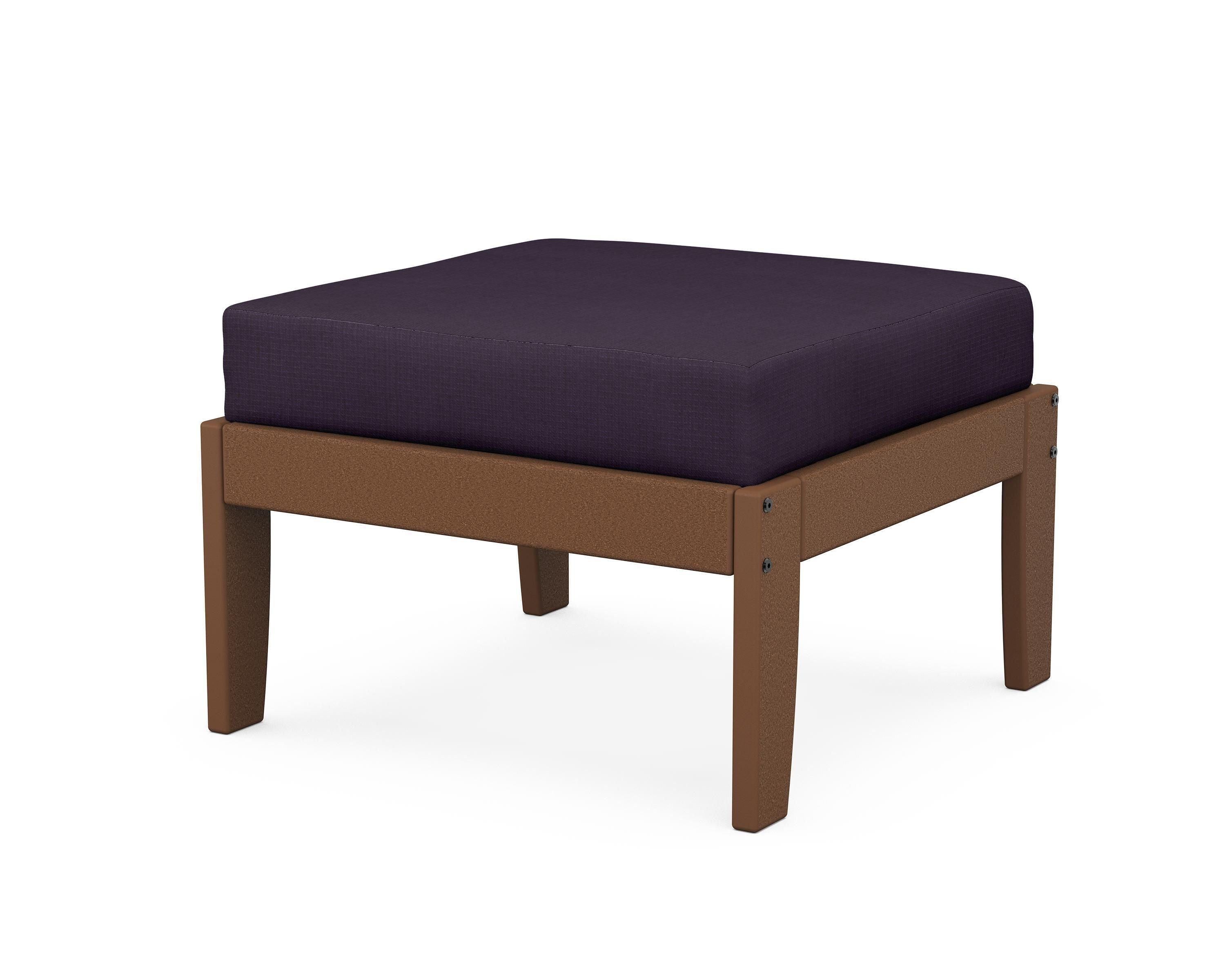 Unbranded Modular Ottoman - Classic in Teak / Navy Linen