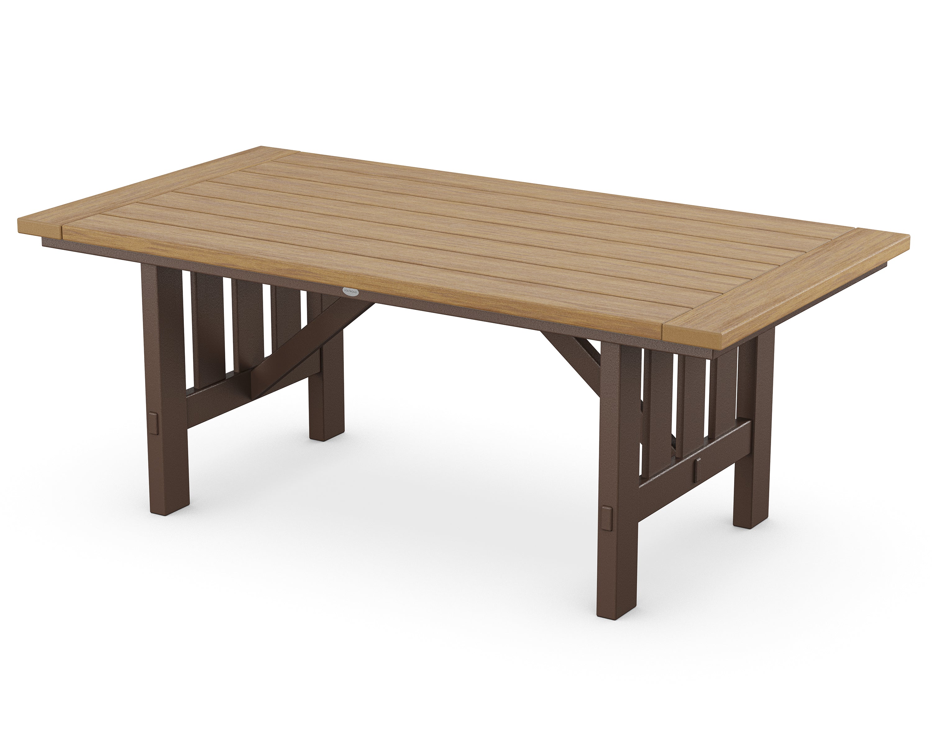 POLYWOOD® Mission 39" x 75" Dining Table in Mahogany / Natural