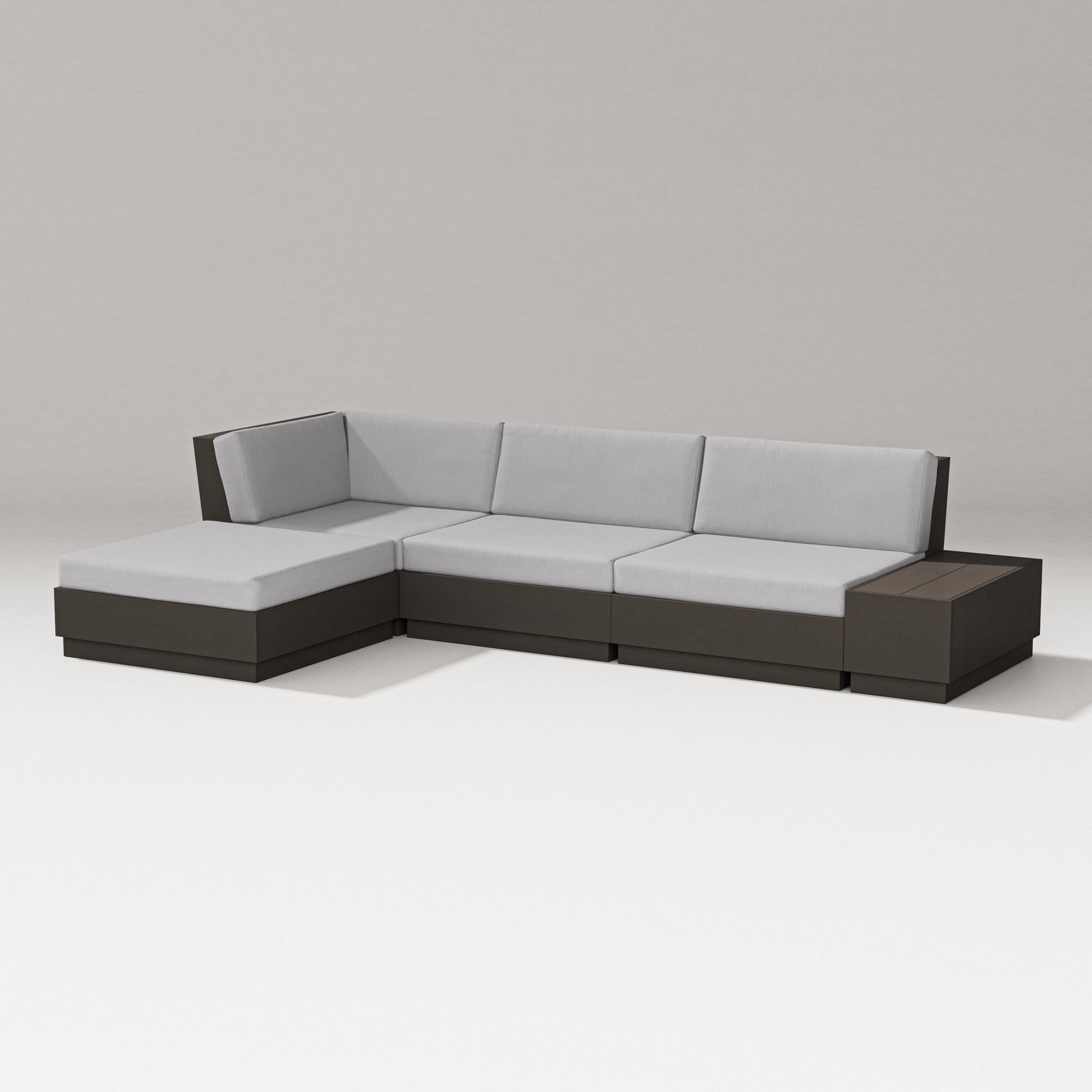 PW Designer Series Elevate Chaise Sectional in Vintage Coffee / Granite