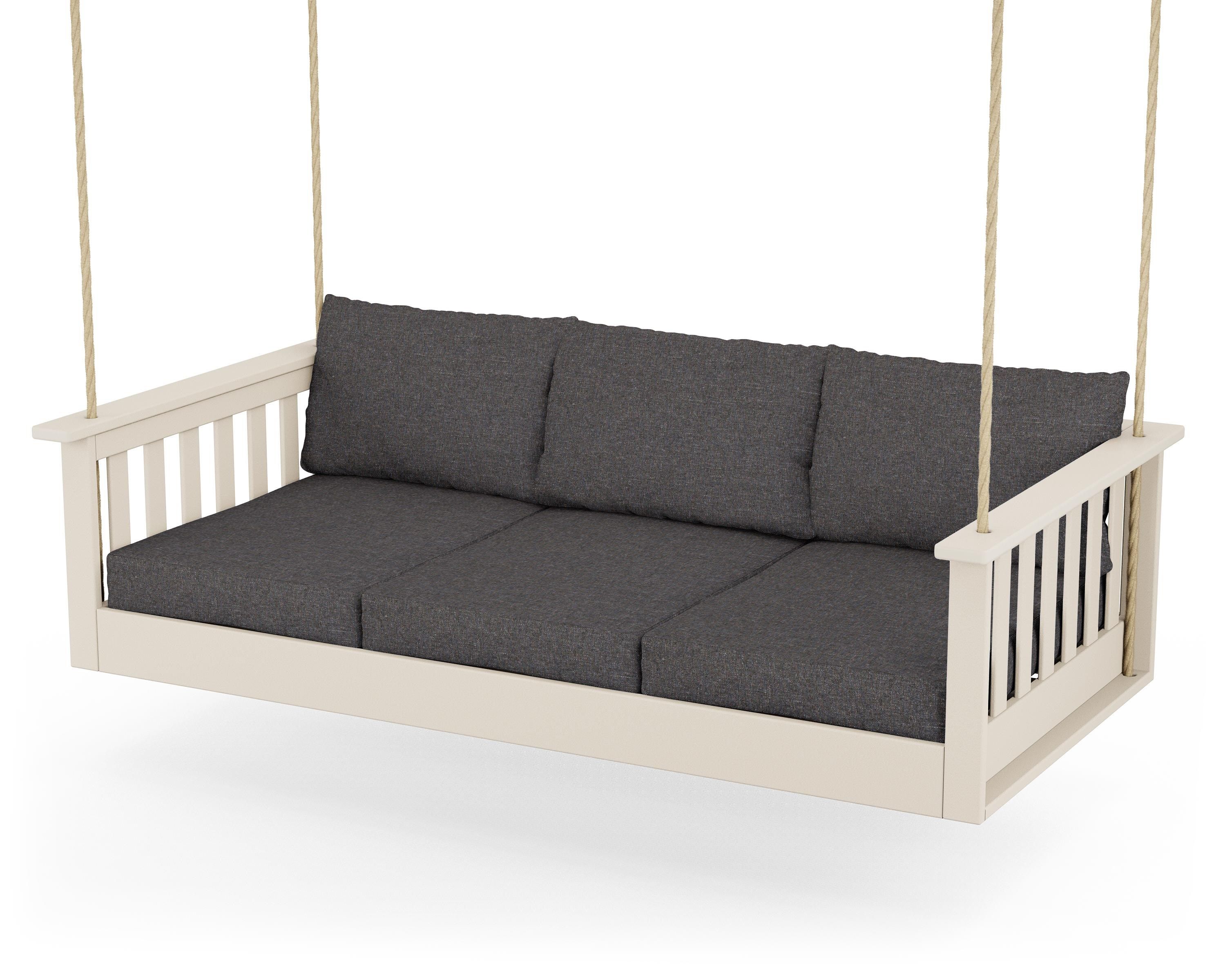 POLYWOOD® Vineyard Daybed Swing in Sand / Ash Charcoal