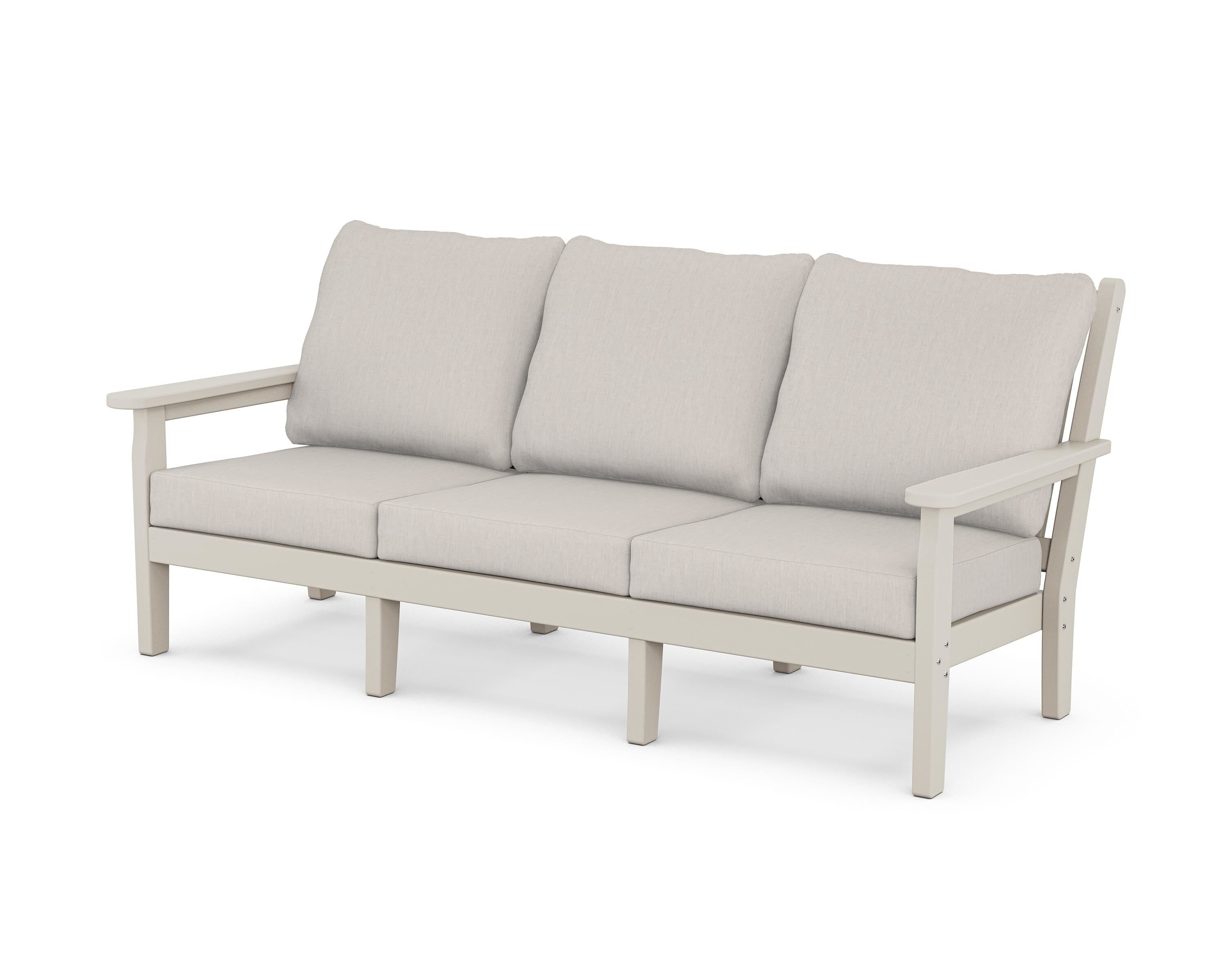 POLYWOOD® Chippendale Deep Seating Sofa in Sand / Cast Ash