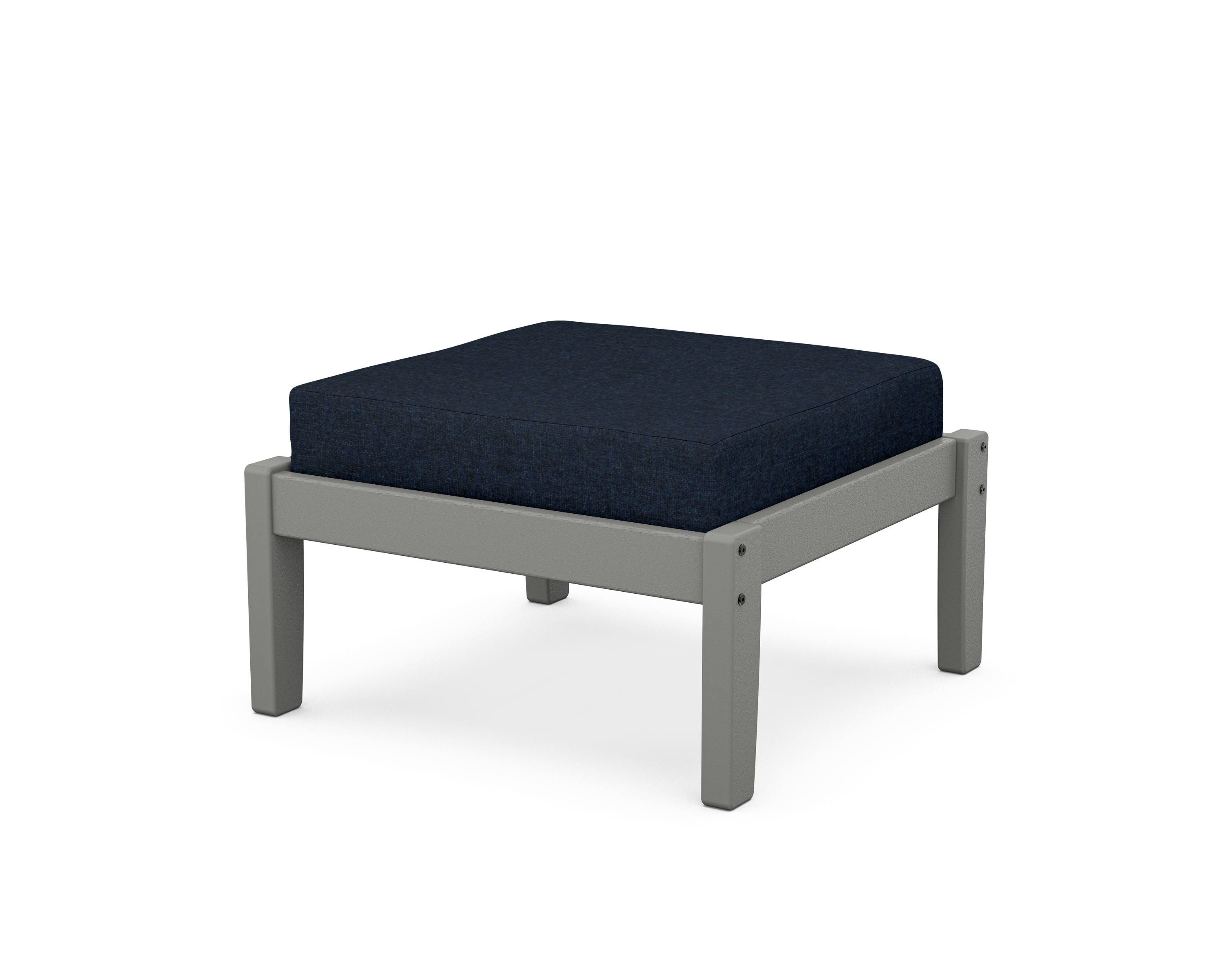 Unbranded Deep Seating Ottoman in Slate Grey / Marine Indigo