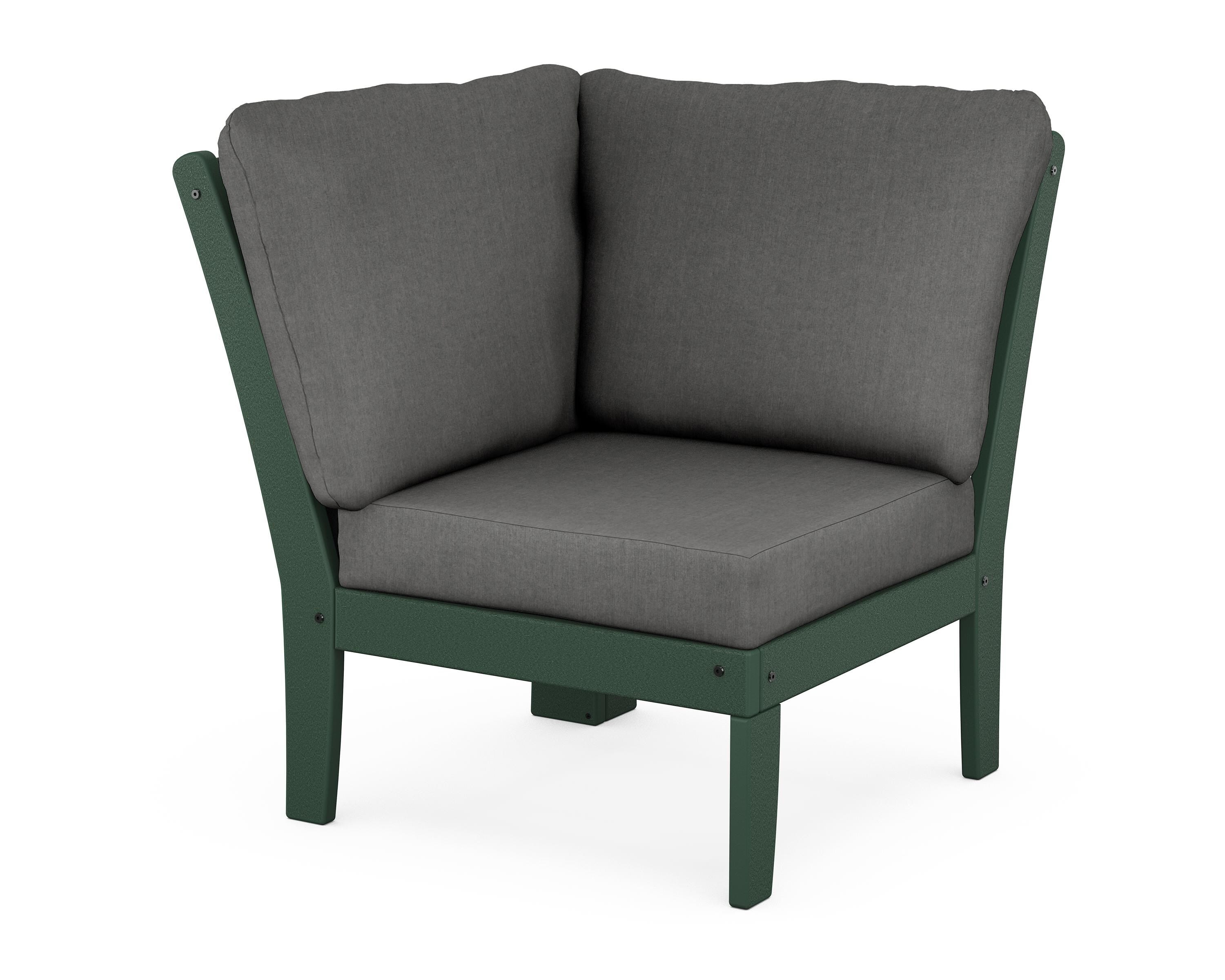 POLYWOOD® Braxton Modular Corner Chair in Green / Spectrum Carbon