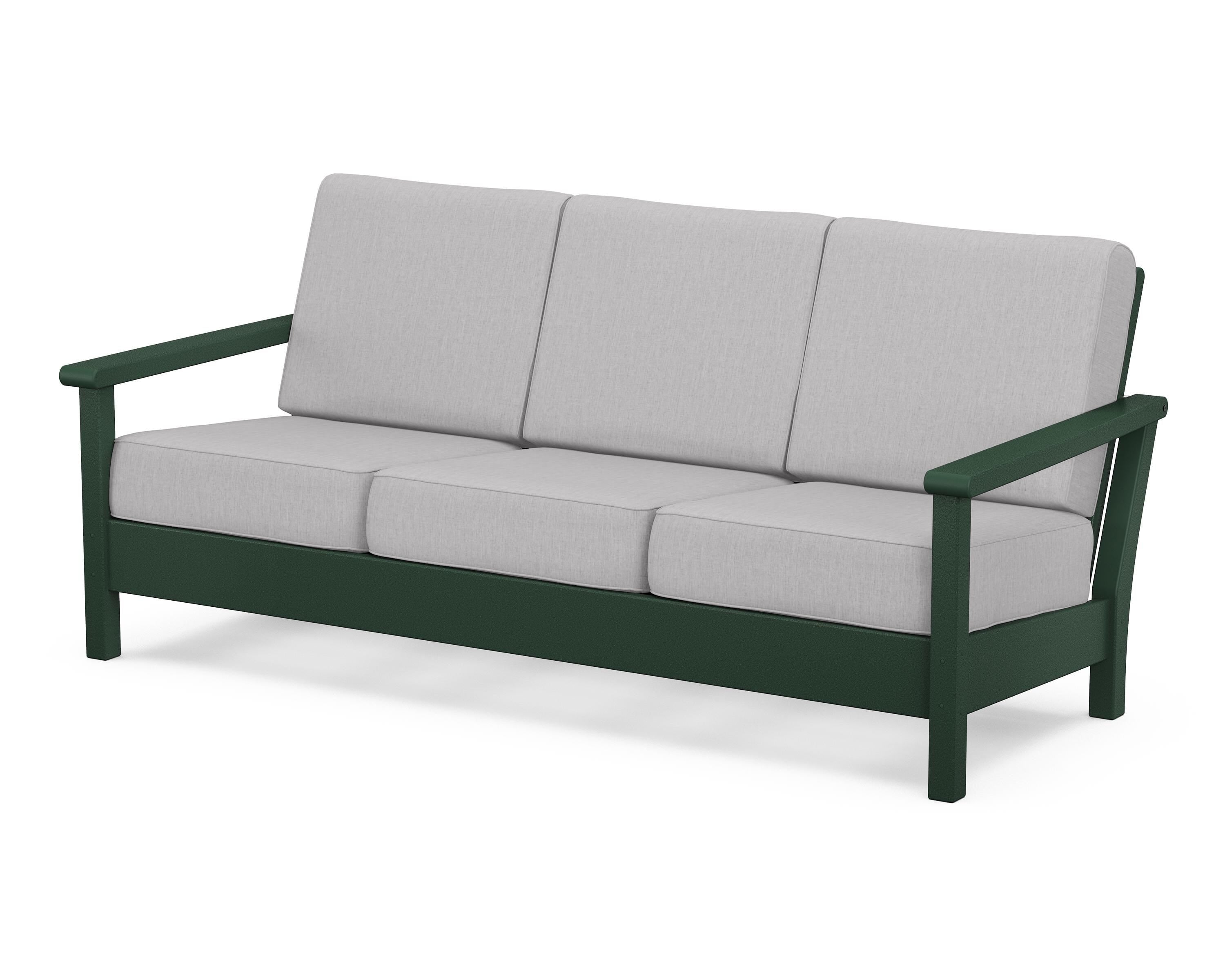 POLYWOOD® Harbour Deep Seating Sofa in Green / Granite
