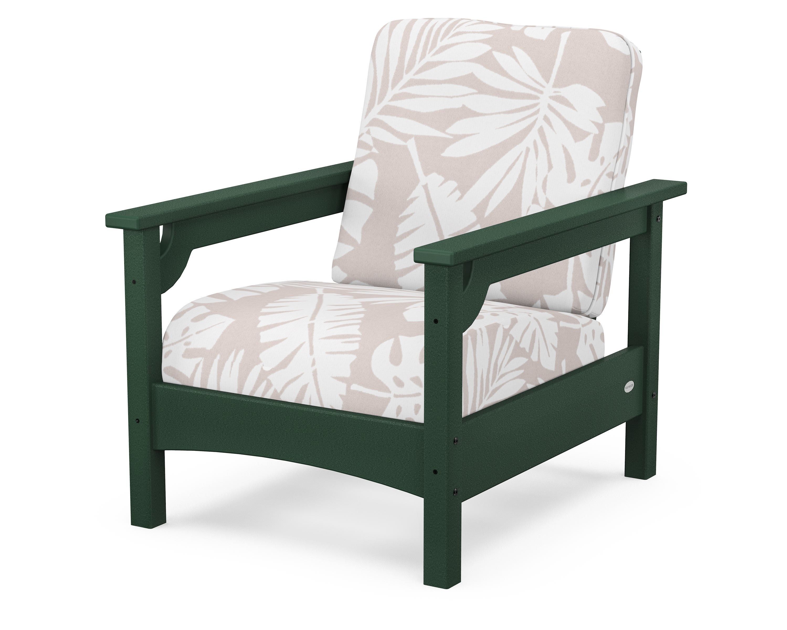 POLYWOOD® Club Chair in Green / Leaf Dune Burlap