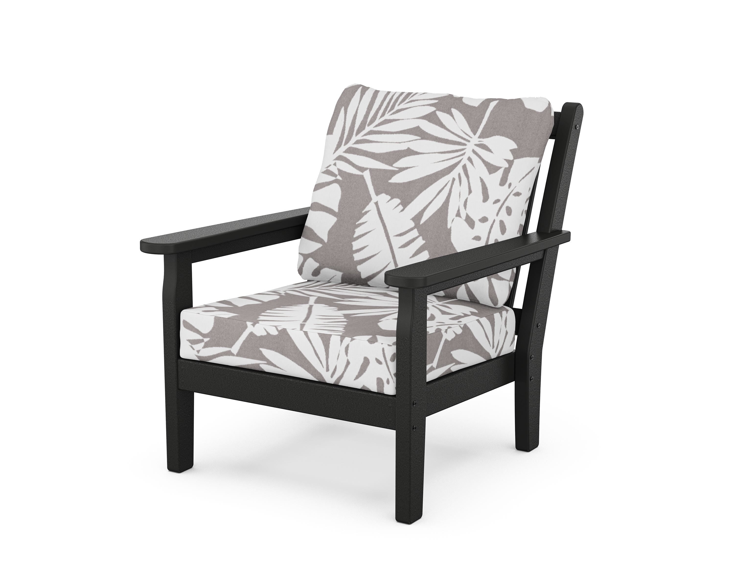 POLYWOOD® Chippendale Deep Seating Chair in Black / Leaf Grey Mist