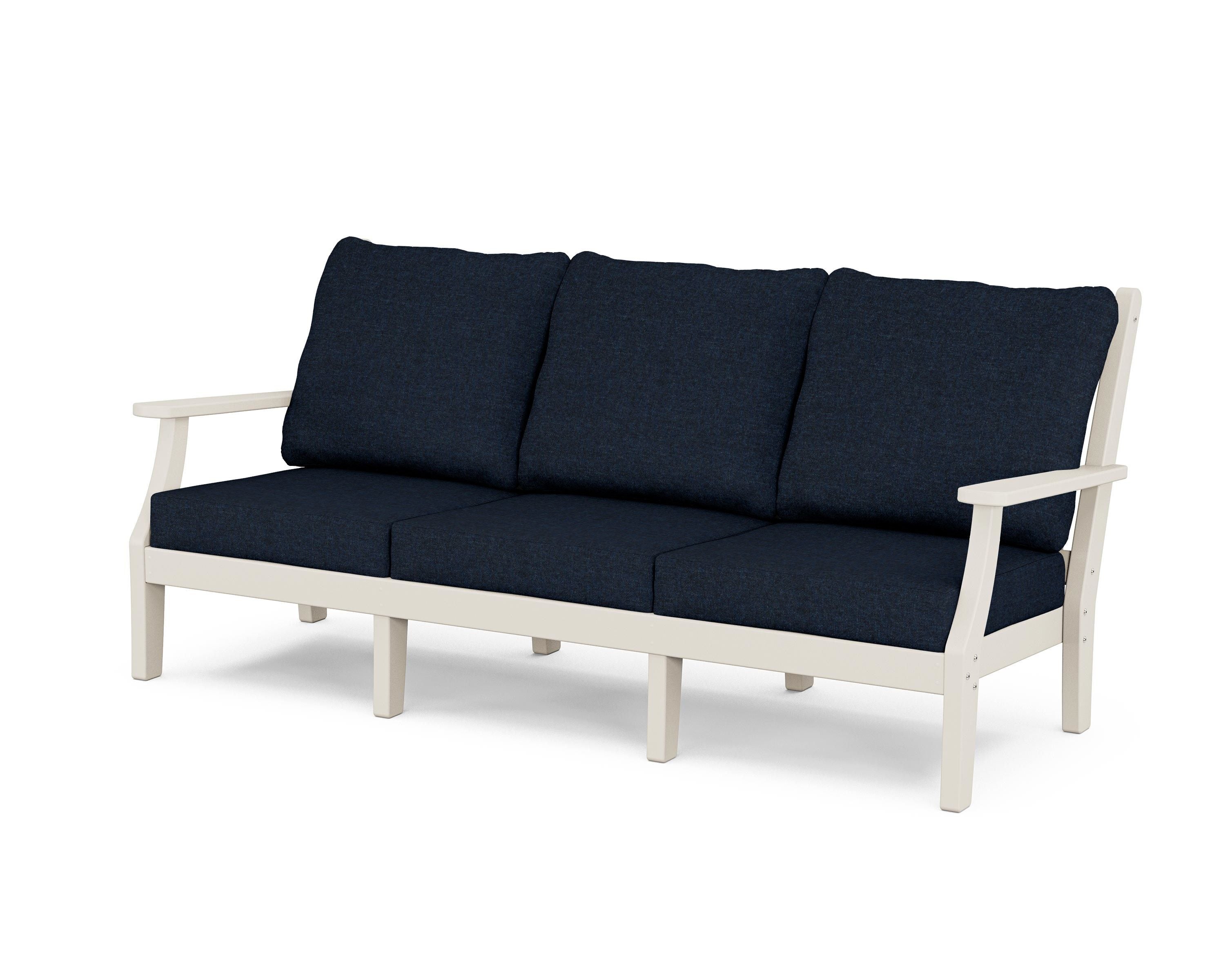 Country Living Wovendale Deep Seating Sofa in Sand / Marine Indigo