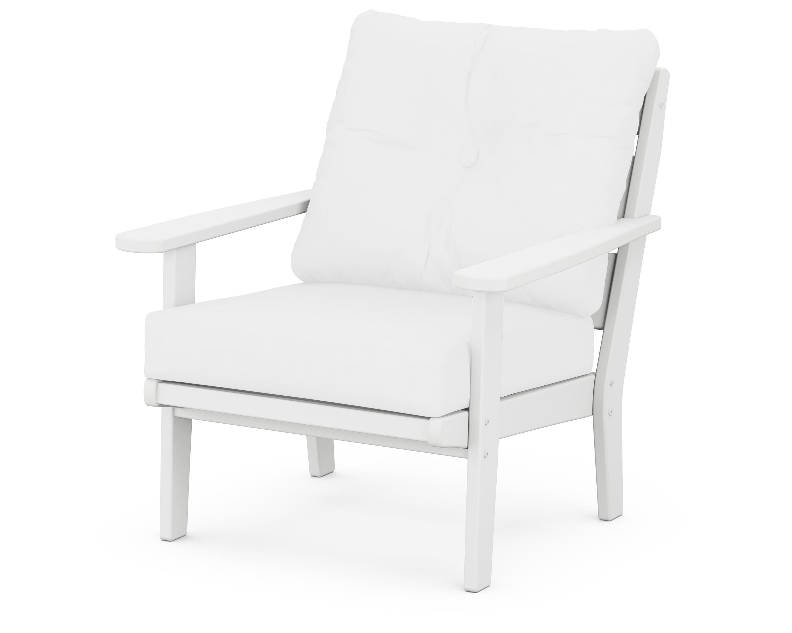 POLYWOOD® Lakeside Deep Seating Chair in White / Natural