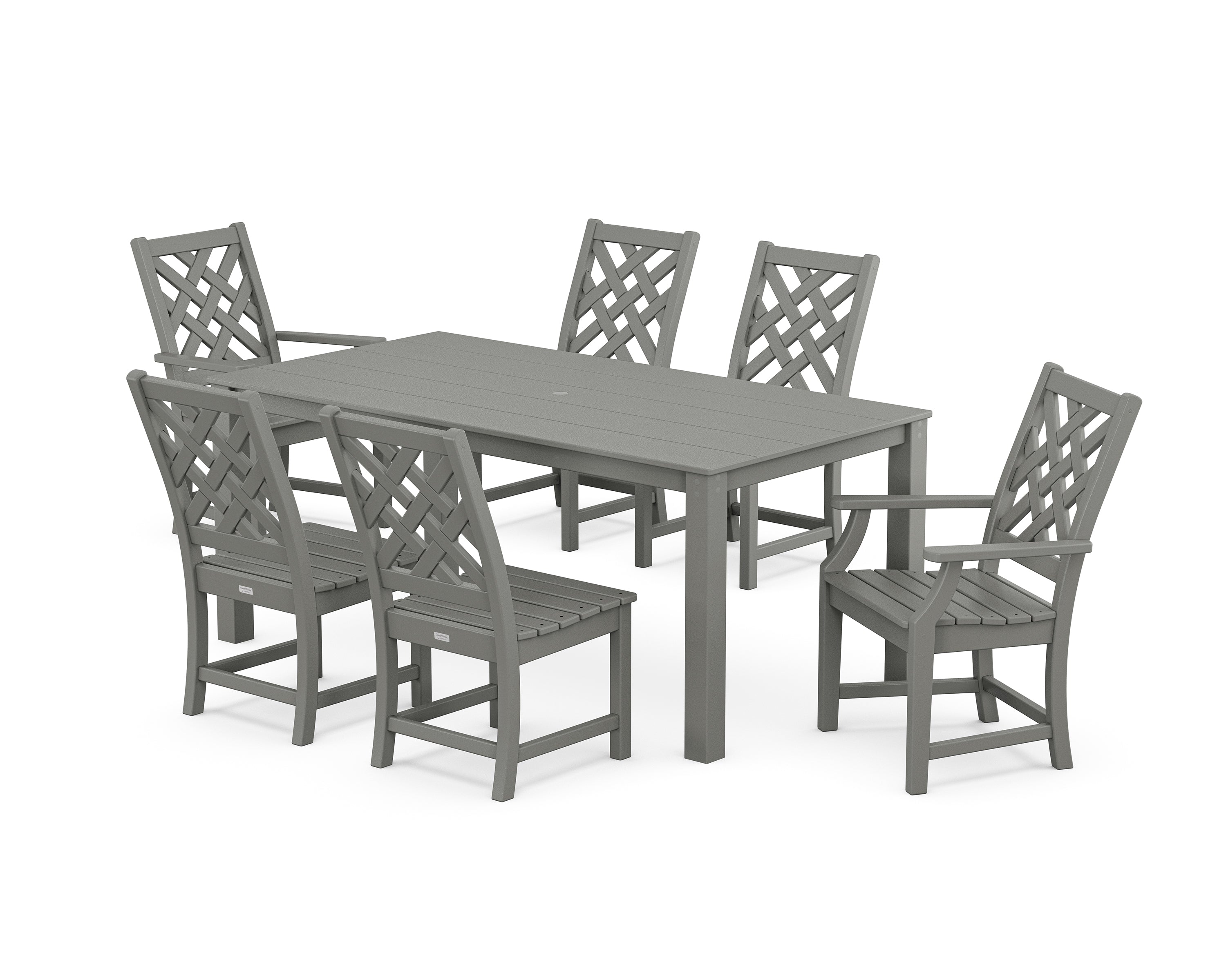 Country Living Wovendale 7-Piece Parsons Dining Set in Slate Grey