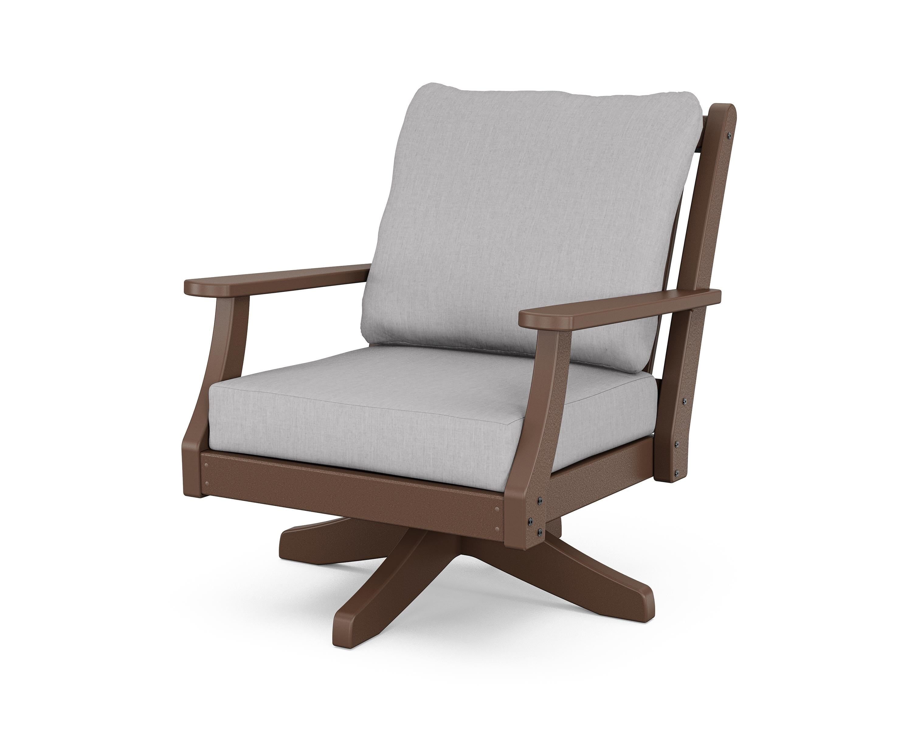 Country Living Wovendale Deep Seating Swivel Chair in Mahogany / Granite