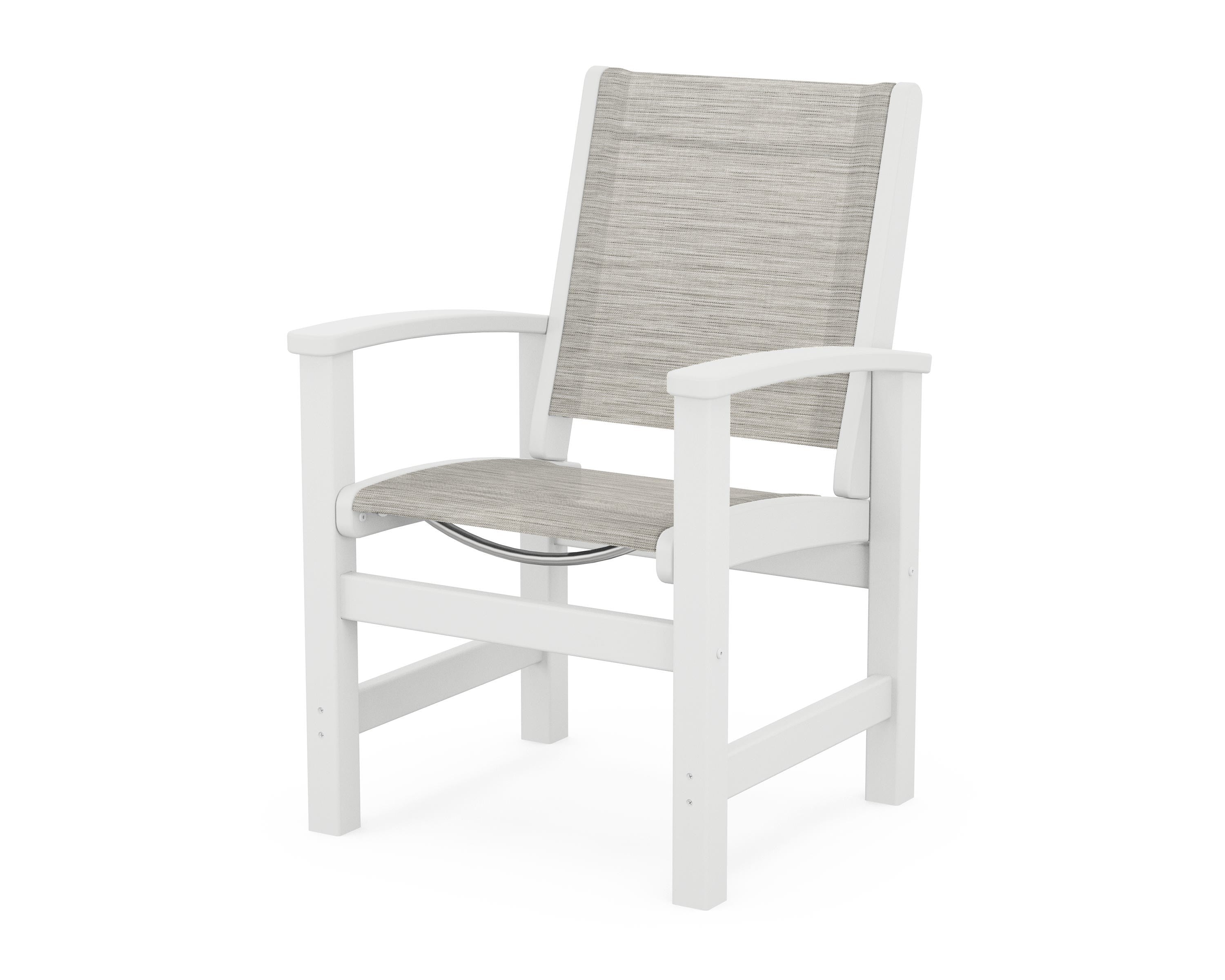 POLYWOOD® Coastal Dining Chair in White / Birch Sling