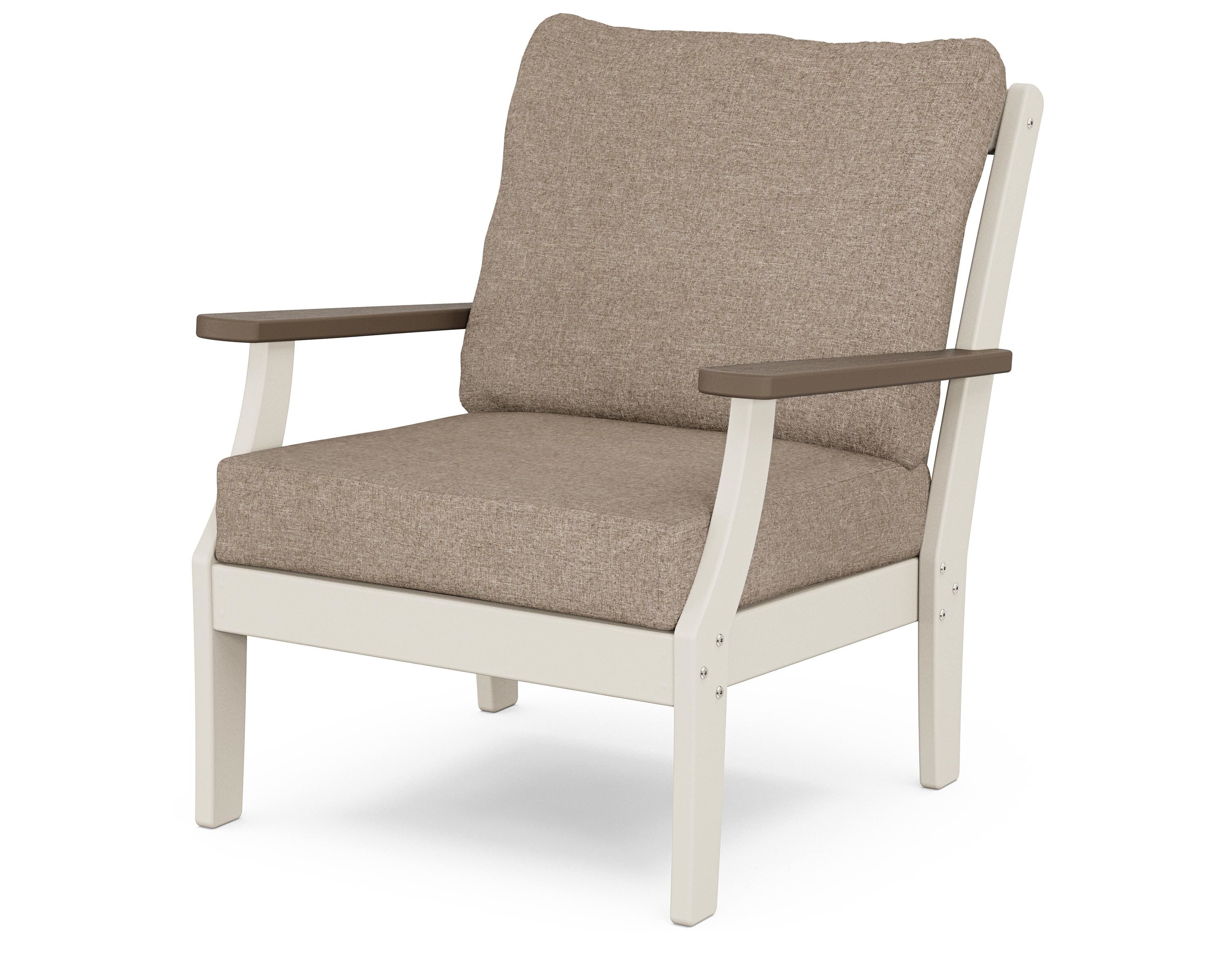 POLYWOOD® Braxton Deep Seating Chair in Sand / Kona / Spiced Burlap