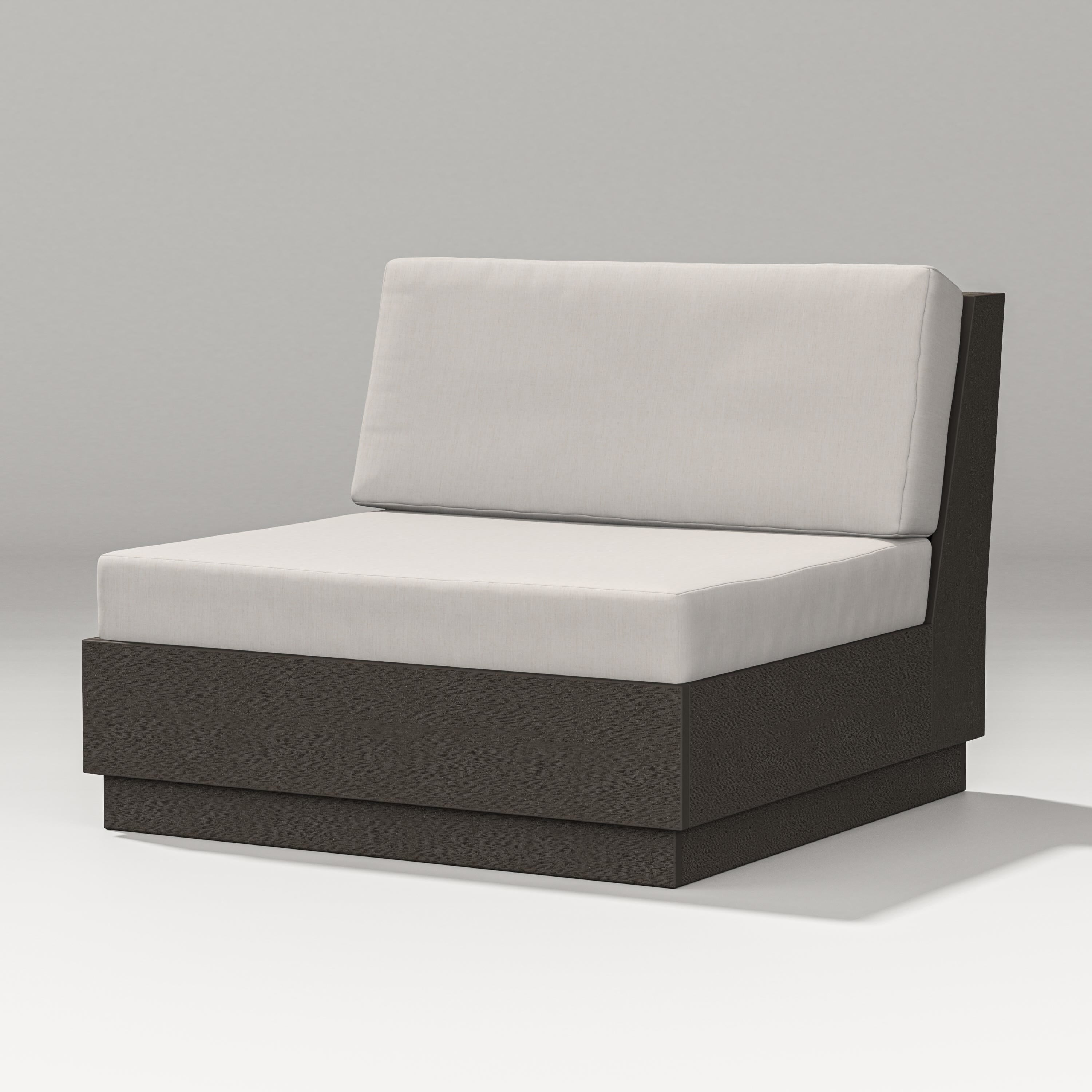 PW Designer Series Elevate Modular Armless Chair in Vintage Coffee / Cast Ash