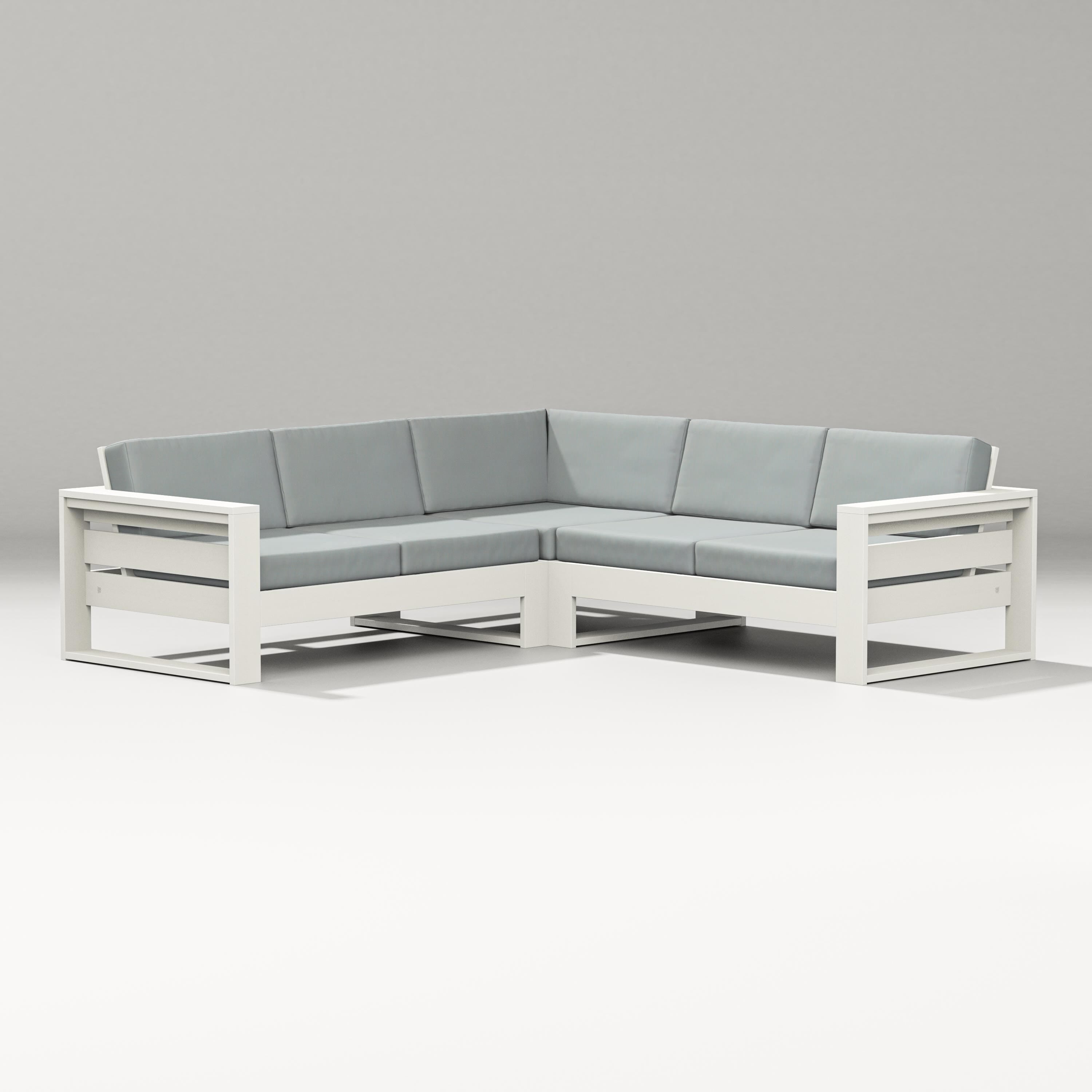 PW Designer Series Latitude Corner Sectional in Vintage White / Spa