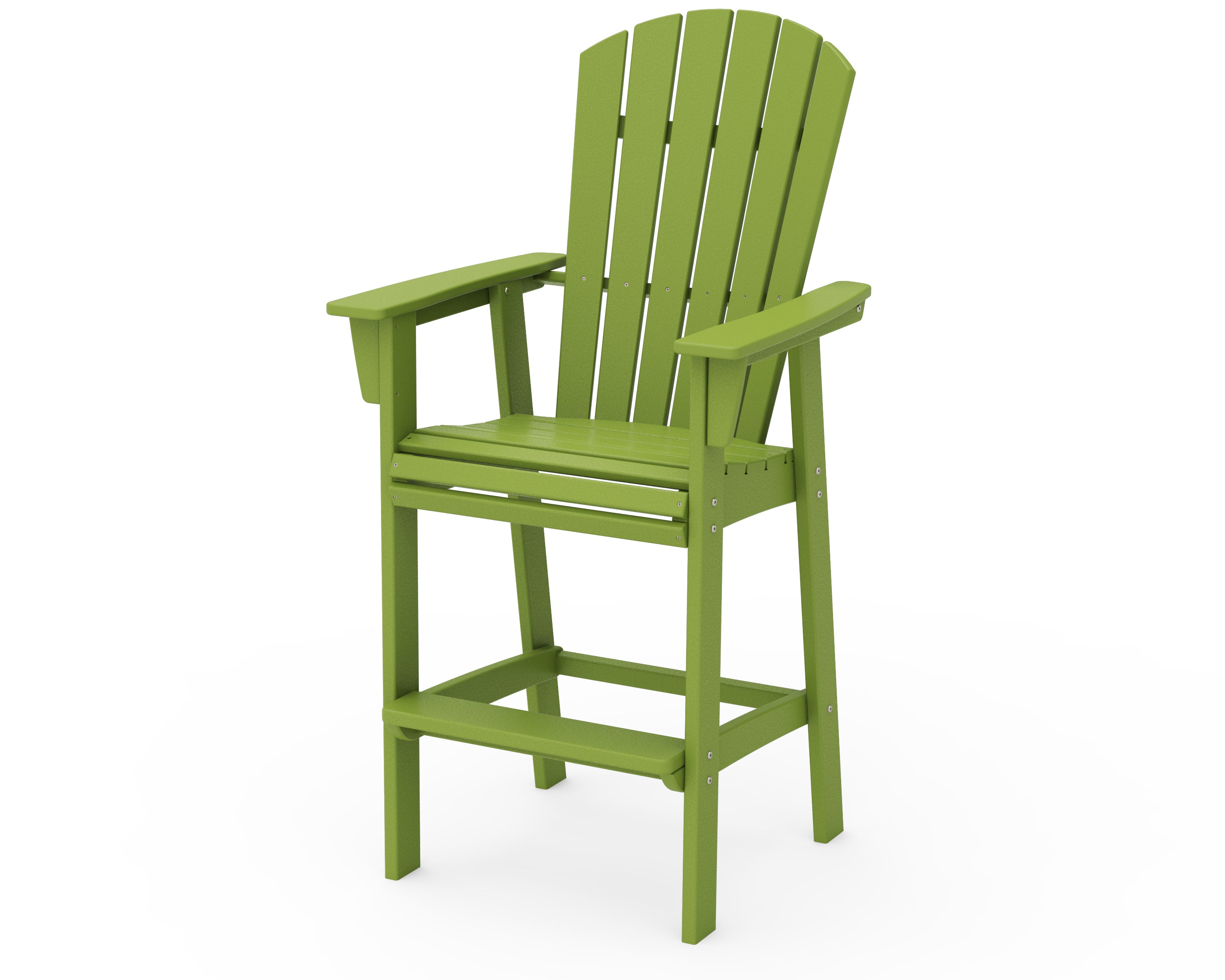 POLYWOOD® Nautical Curveback Adirondack Bar Chair in Lime