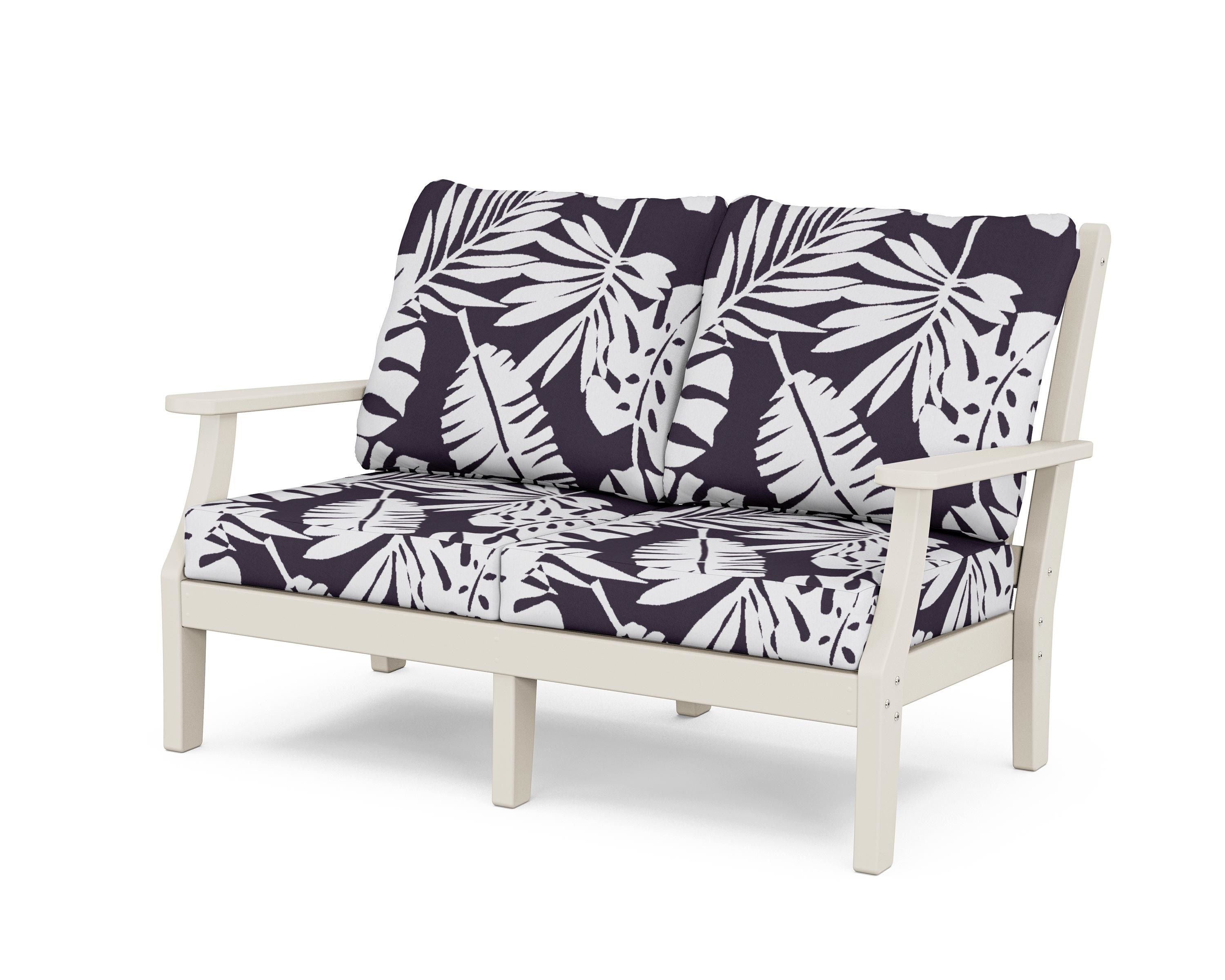 Country Living Wovendale Deep Seating Loveseat in Sand / Leaf Navy