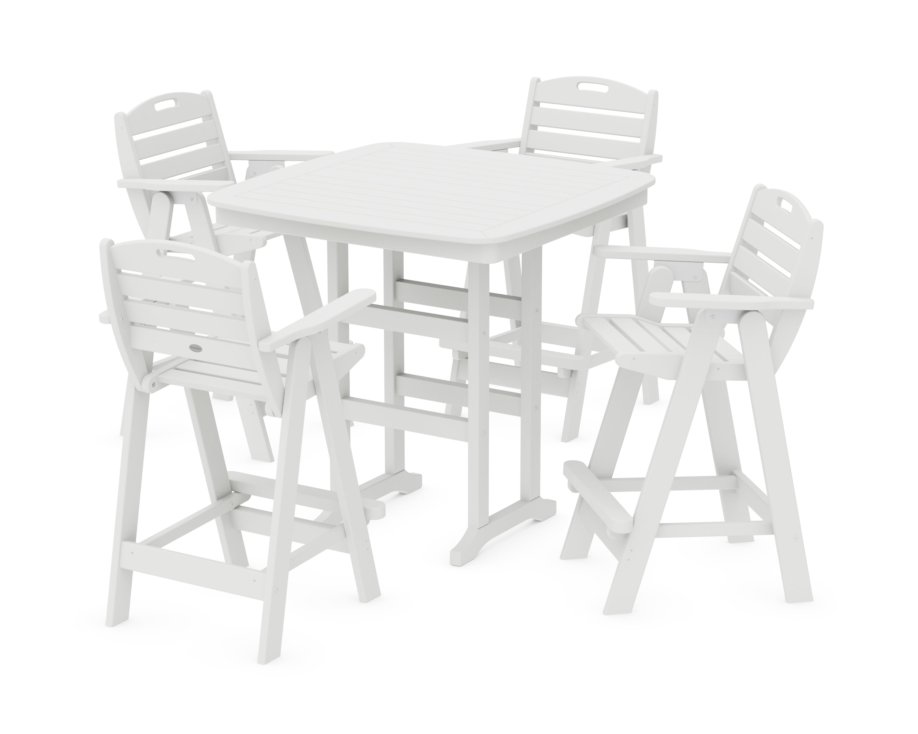 POLYWOOD® Nautical 5-Piece Bar Set in White