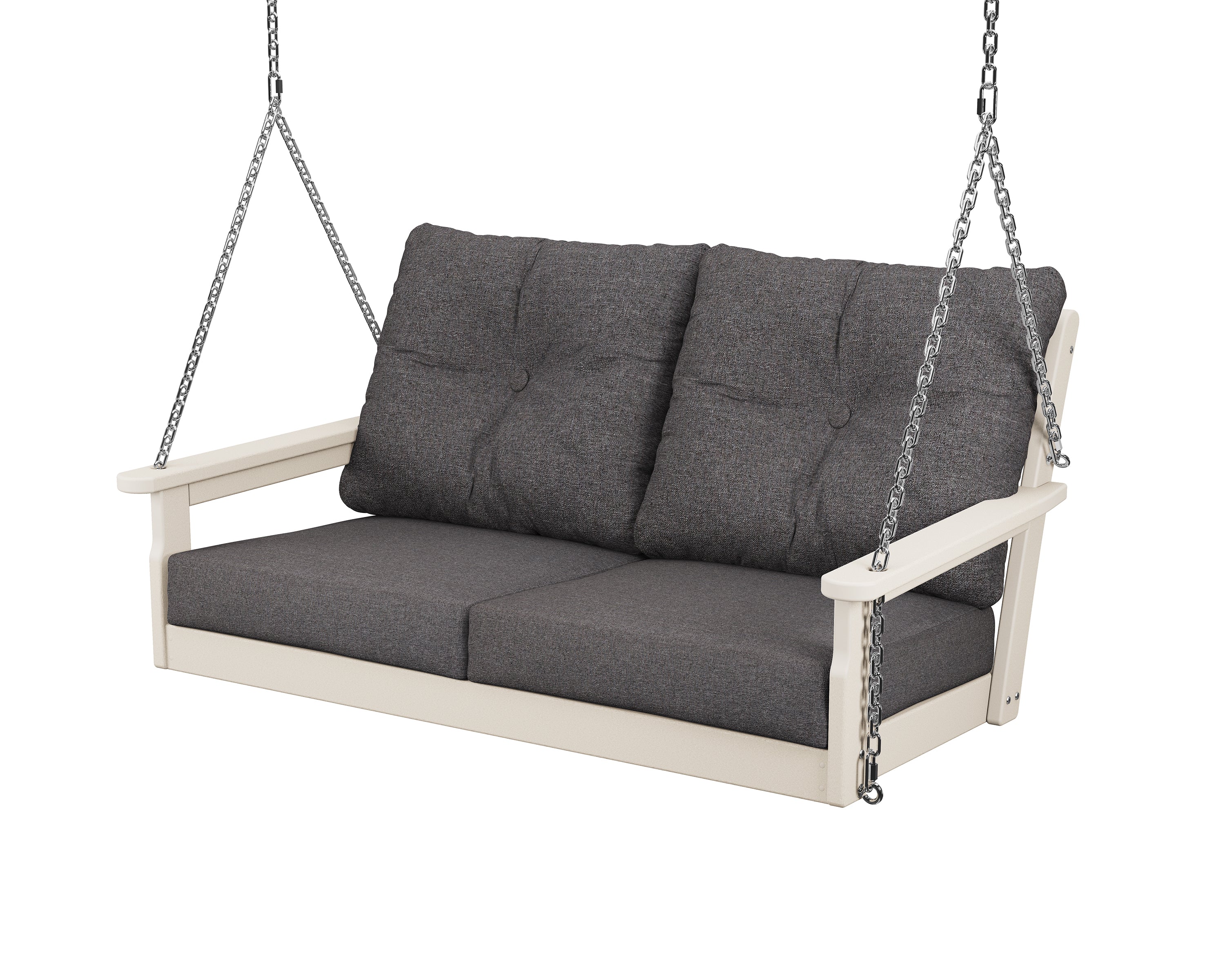 POLYWOOD® Vineyard Deep Seating Swing in Sand / Ash Charcoal
