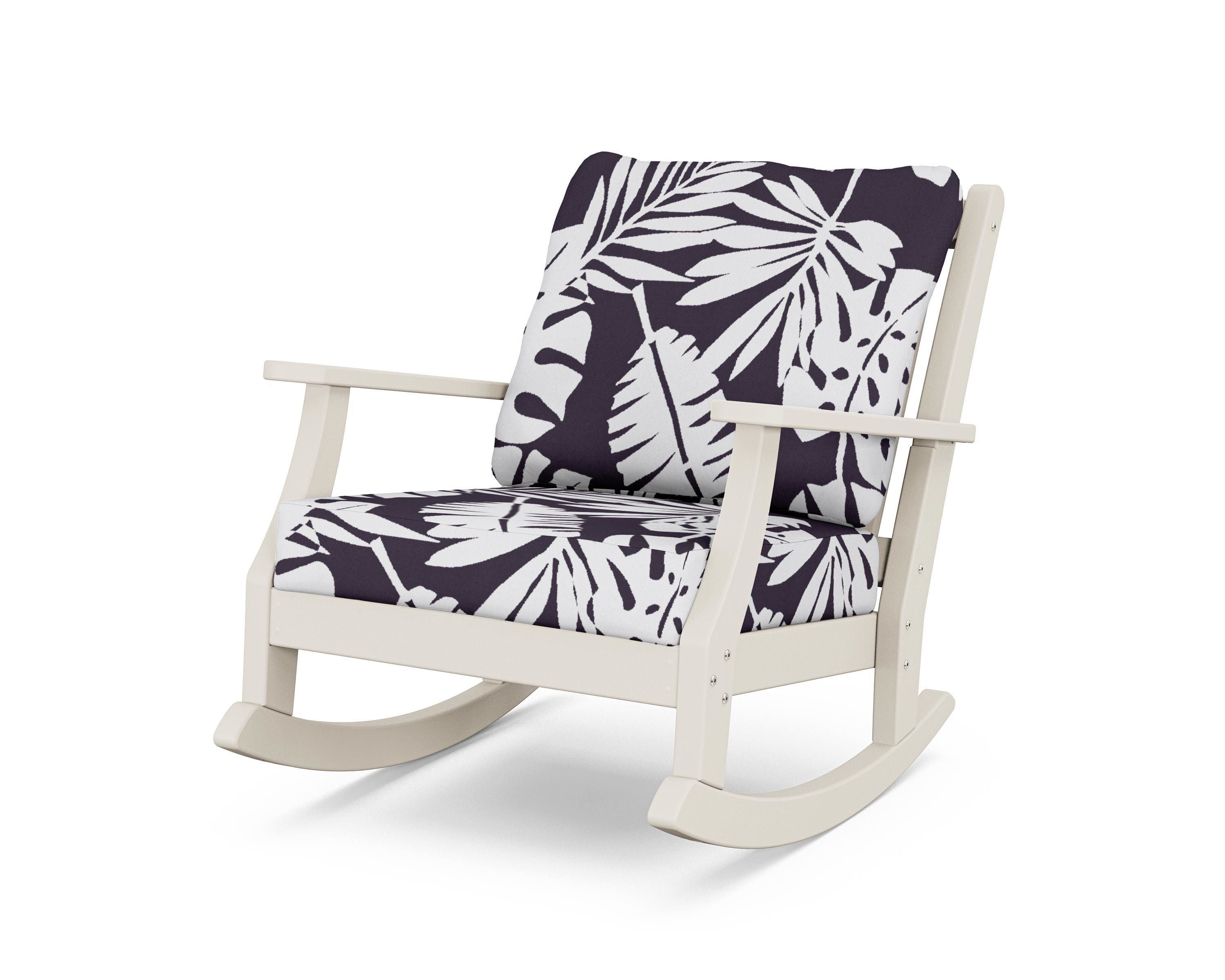 Country Living Wovendale Deep Seating Rocking Chair in Sand / Leaf Navy