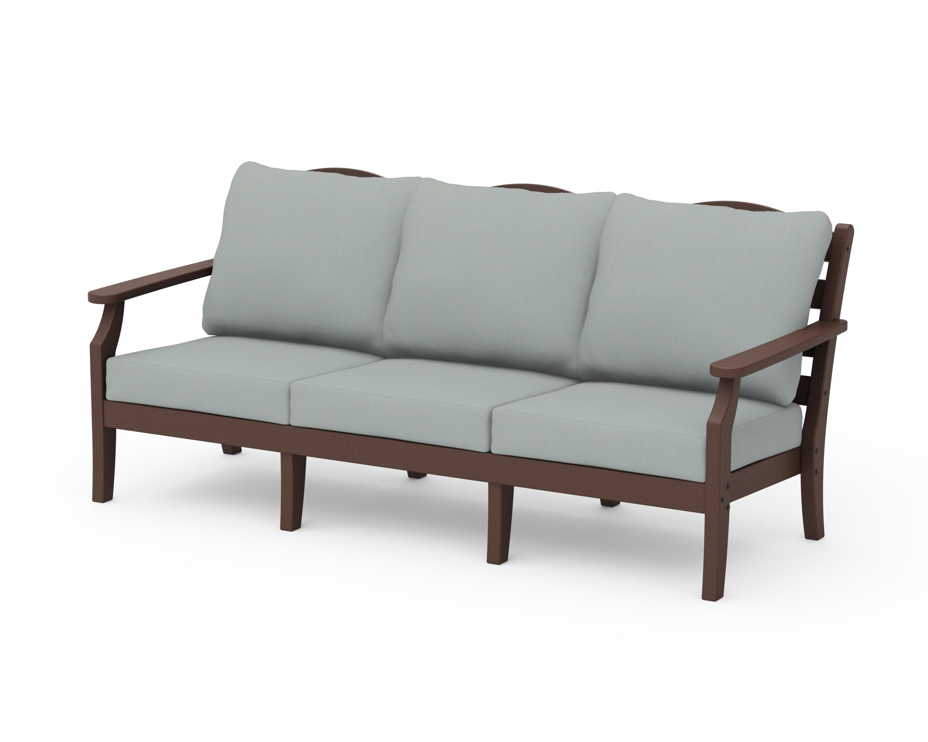 Draper James™ by POLYWOOD® Savannah Deep Seating Sofa in Mahogany / Spa