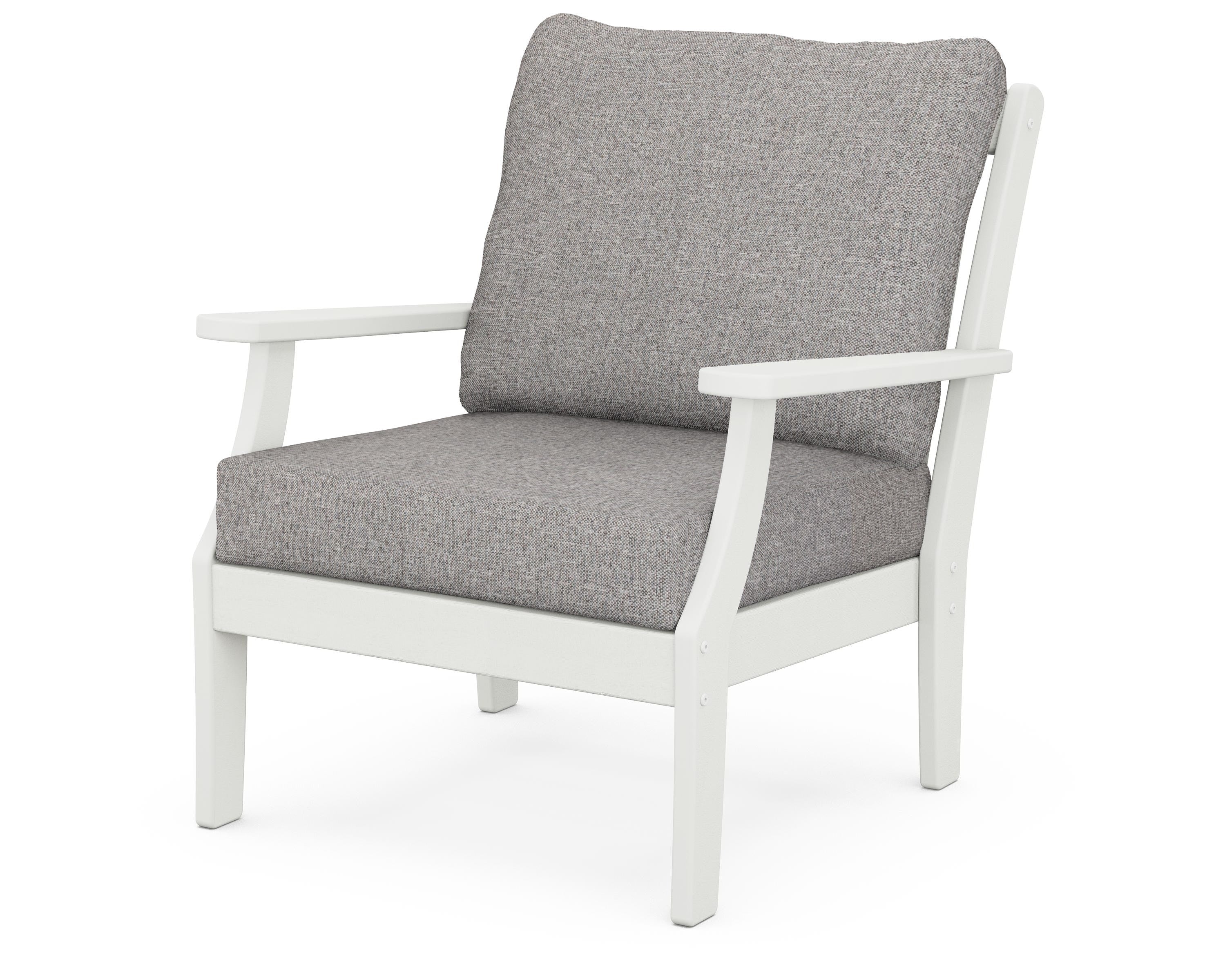 POLYWOOD® Braxton Deep Seating Chair in Vintage White / Grey Mist