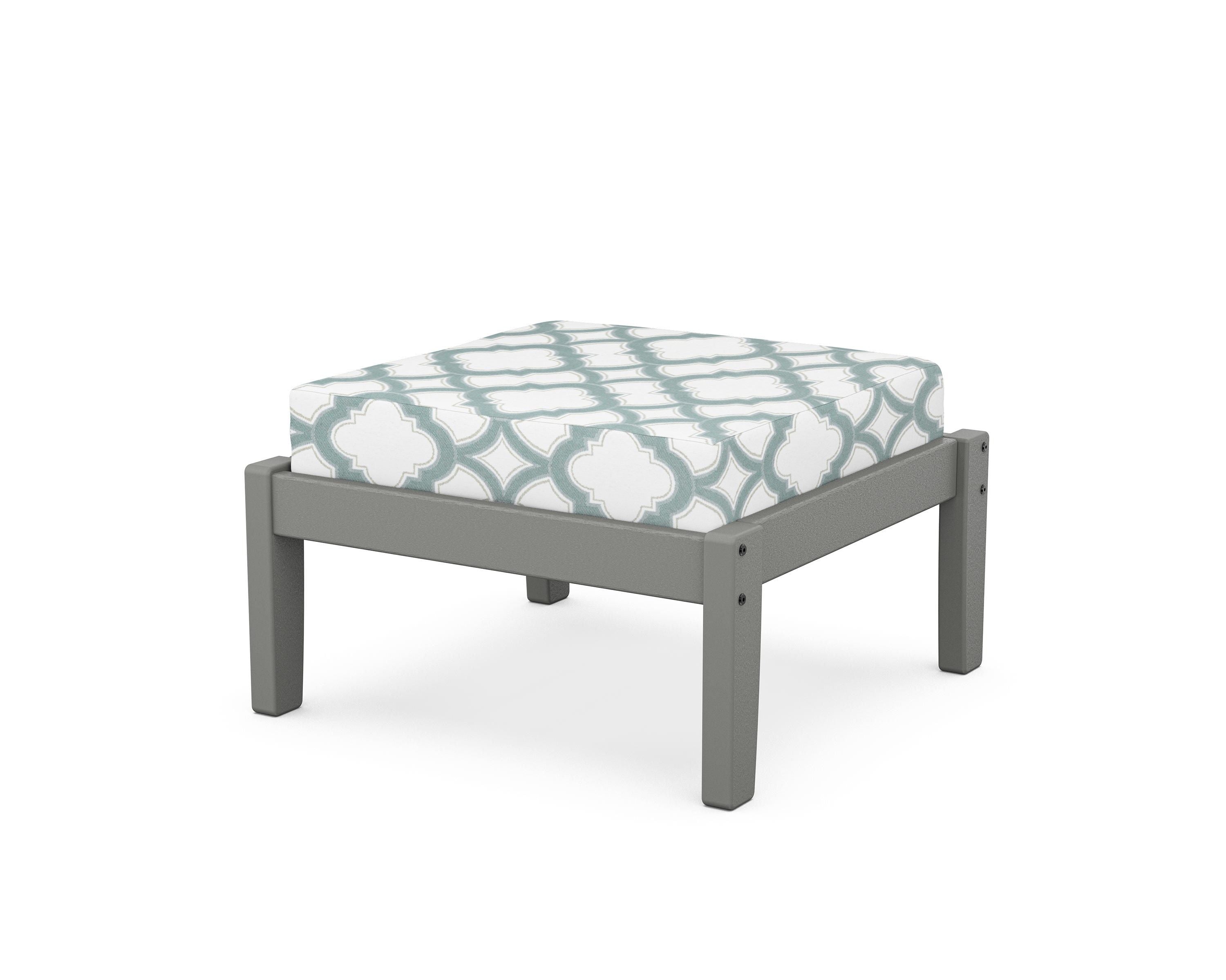 Unbranded Deep Seating Ottoman in Slate Grey / Trellis Glacier Spa