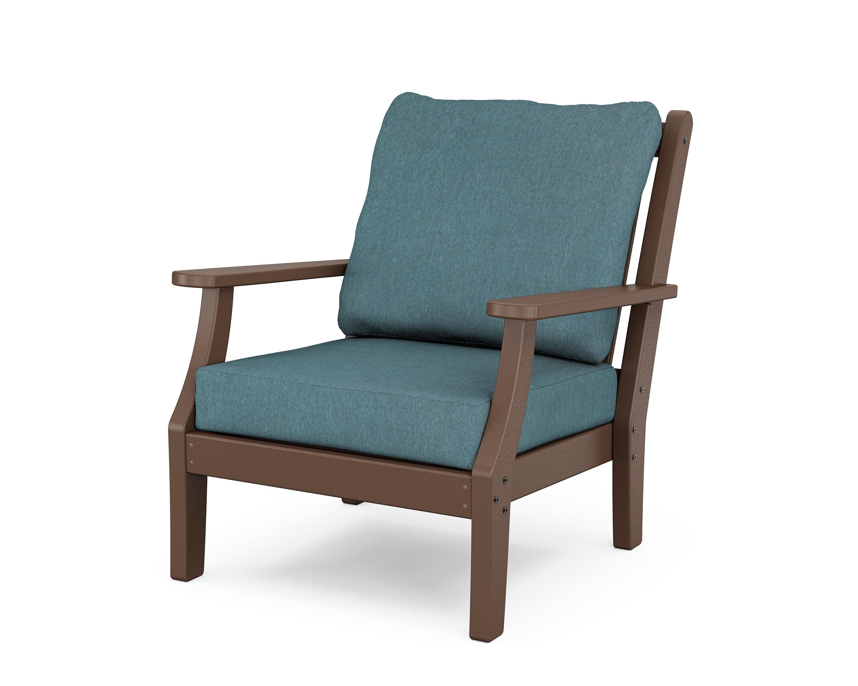 Country Living Wovendale Deep Seating Chair in Mahogany / Ocean Teal