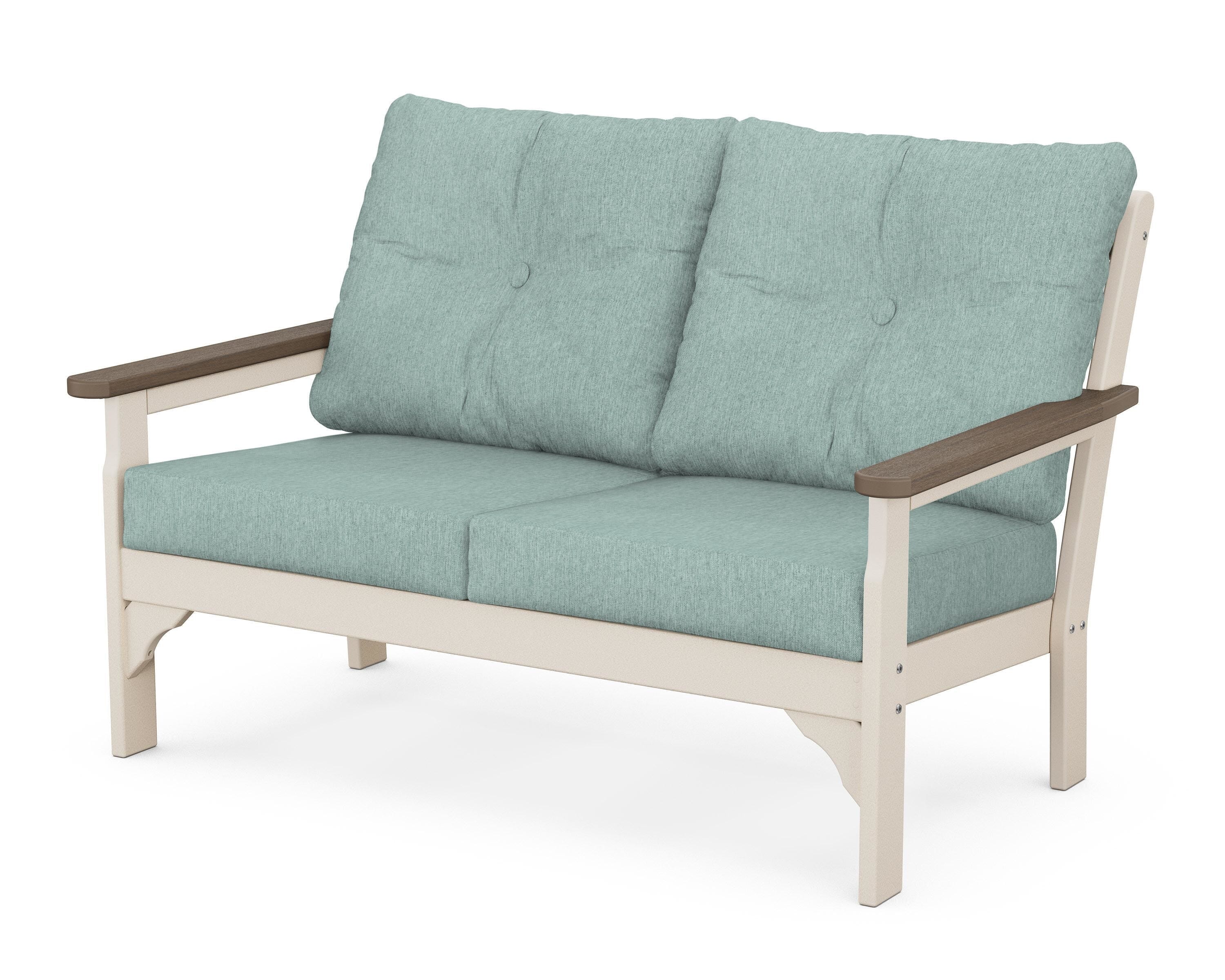 POLYWOOD® Vineyard Deep Seating Loveseat in Sand / Kona / Glacier Spa