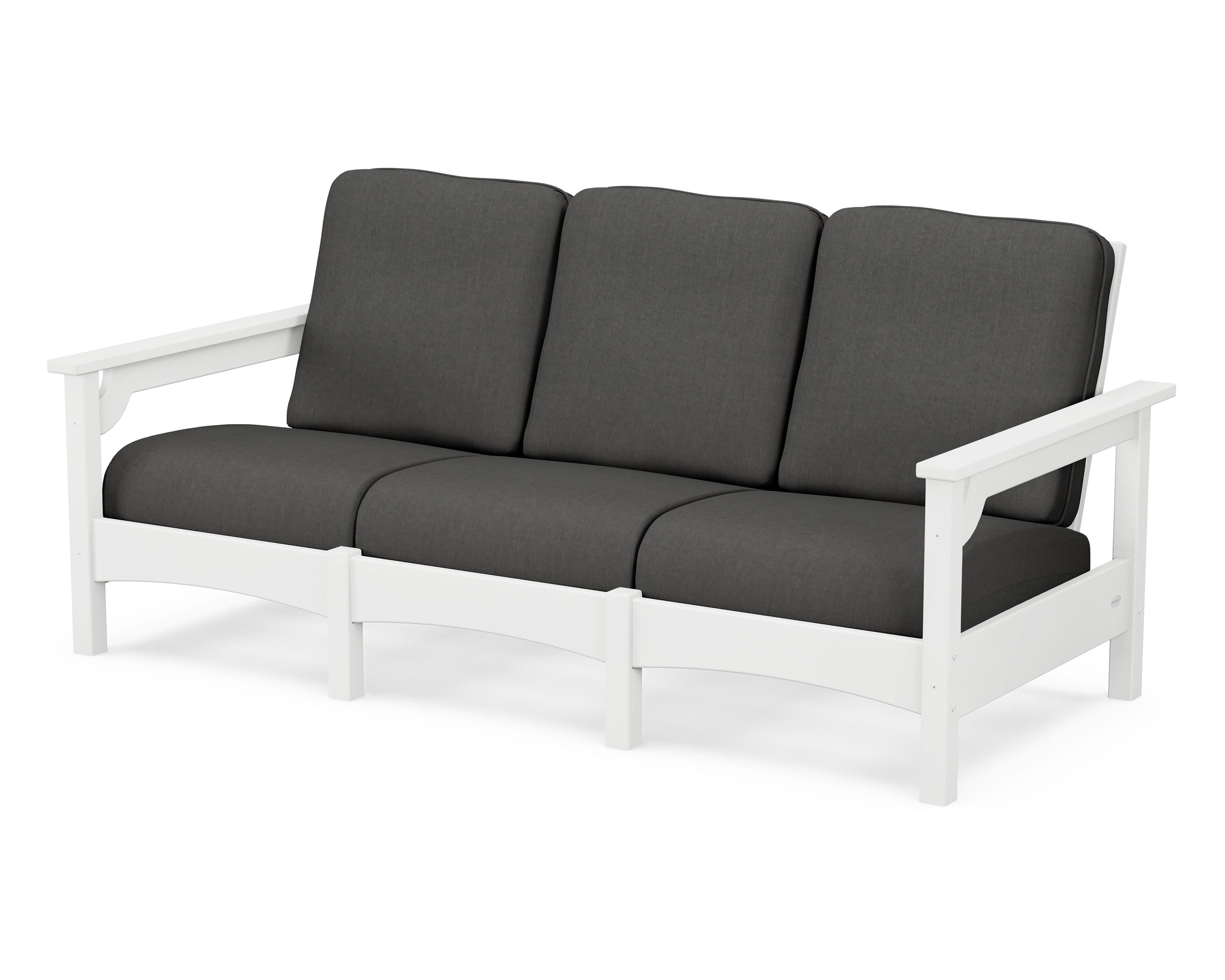 POLYWOOD® Club Sofa in White / Spectrum Carbon