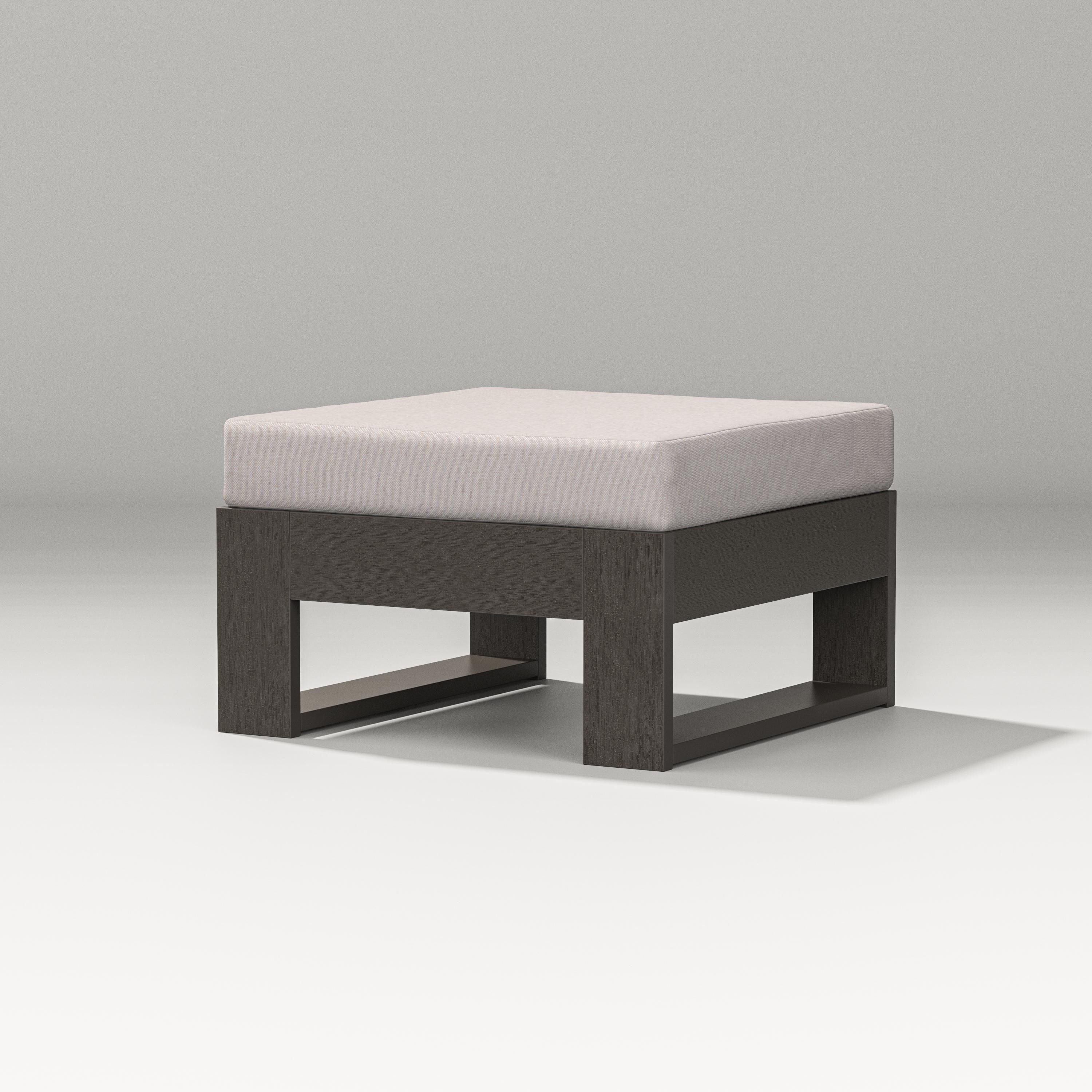 PW Designer Series Latitude Lounge Ottoman in Vintage Coffee / Dune Burlap
