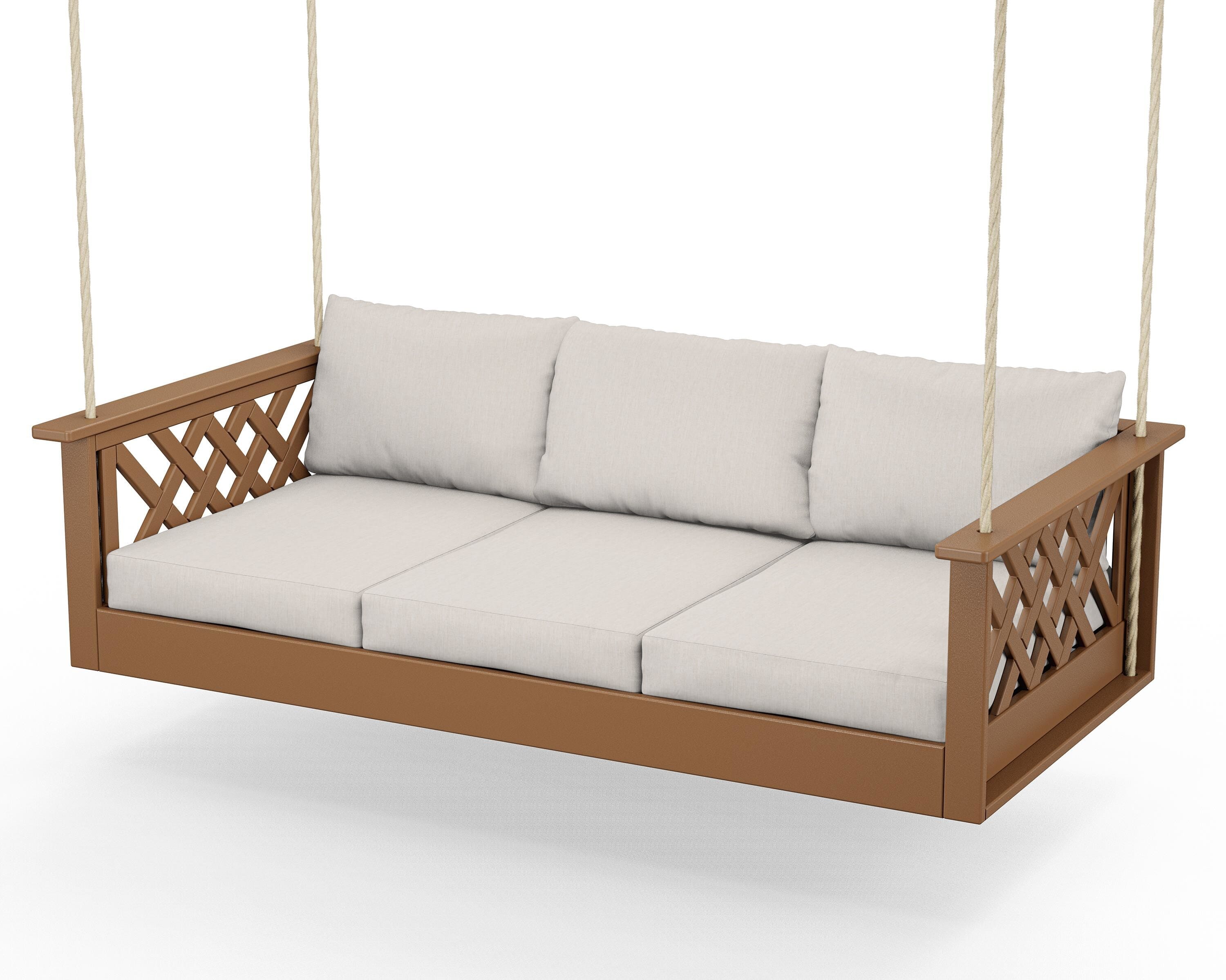 Country Living Wovendale Daybed Swing in Teak / Cast Ash