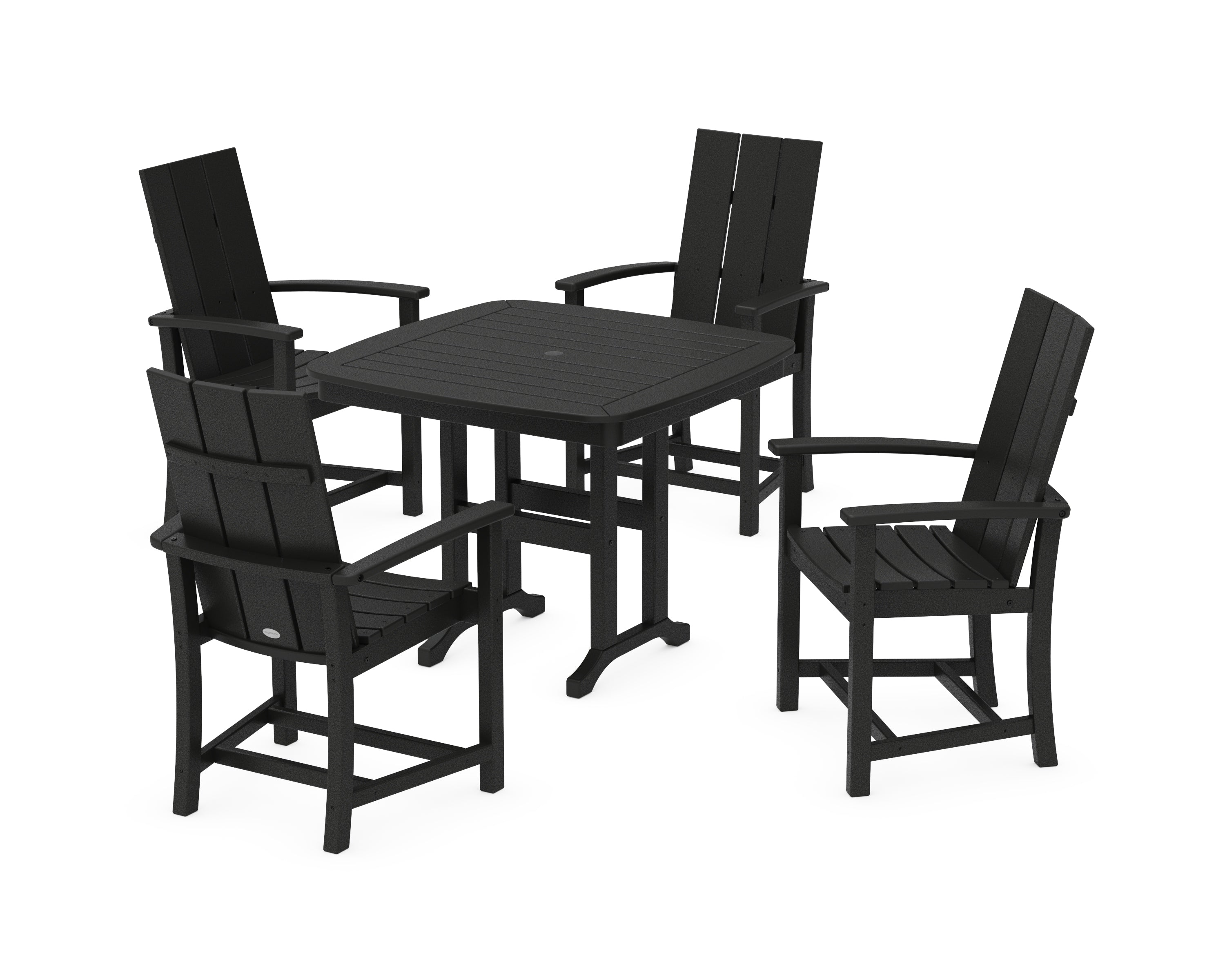 POLYWOOD® Modern Adirondack 5-Piece Dining Set in Black