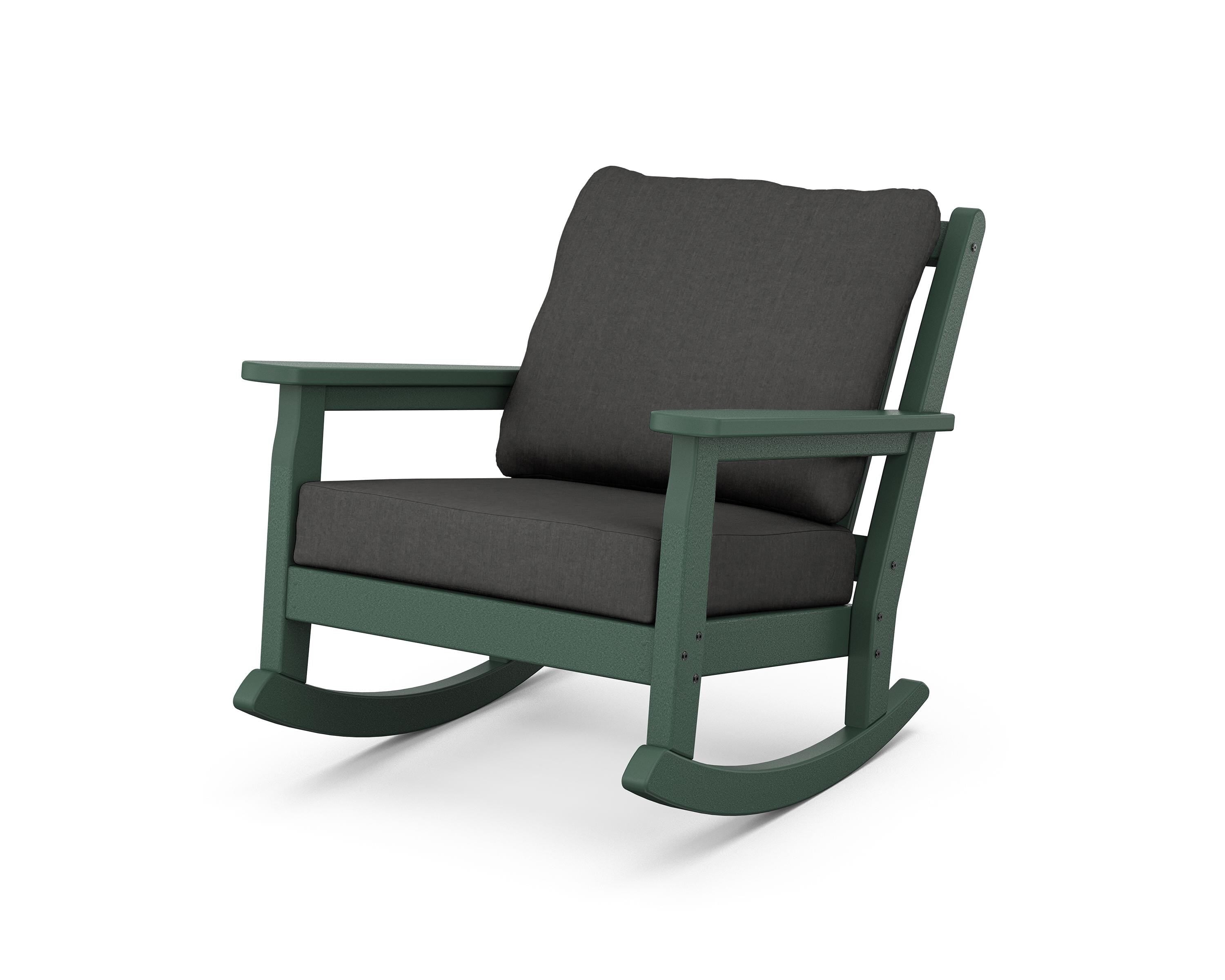 POLYWOOD® Chippendale Deep Seating Rocking Chair in Green / Spectrum Carbon