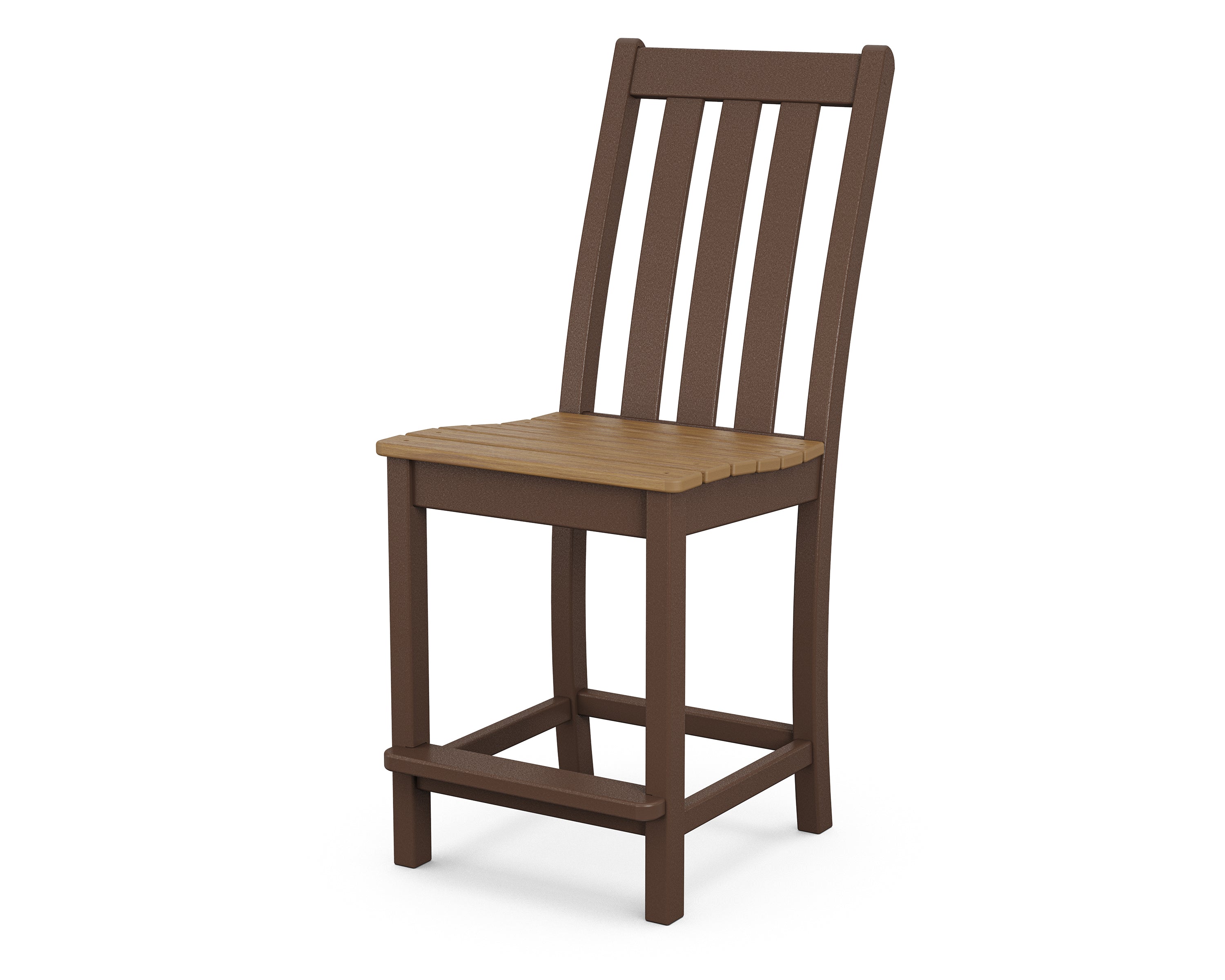 POLYWOOD® Vineyard Counter Side Chair in Mahogany / Natural