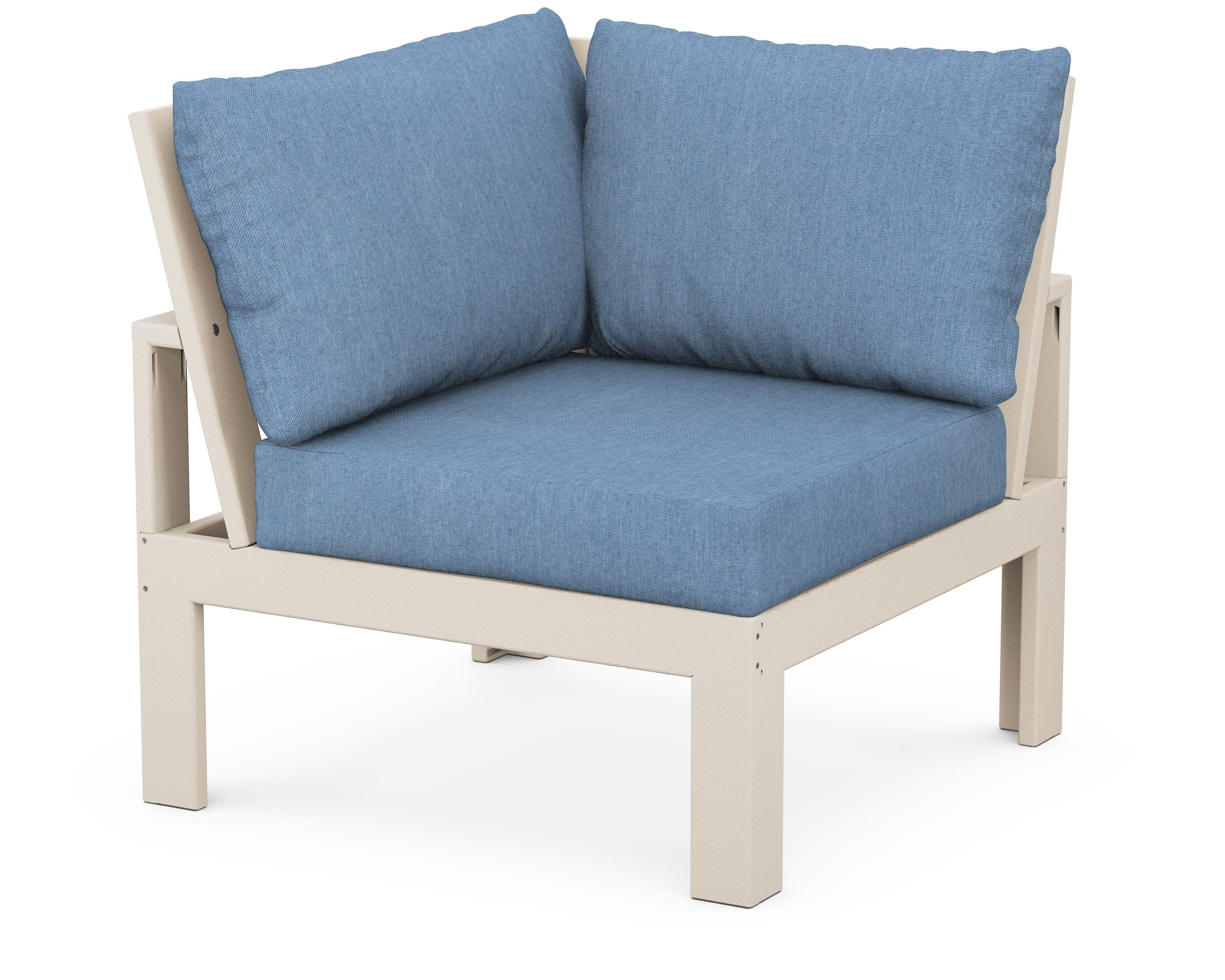 Unbranded Modular Corner Chair in Sand / Sky Blue