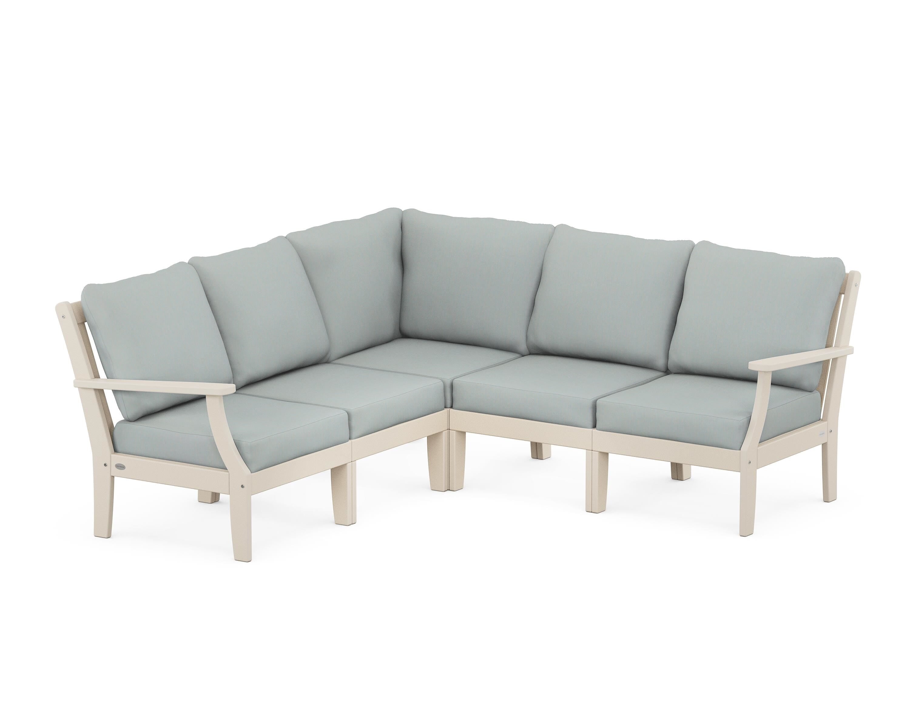 POLYWOOD® Braxton Modular 5-Piece Deep Seating Set in Sand / Spa