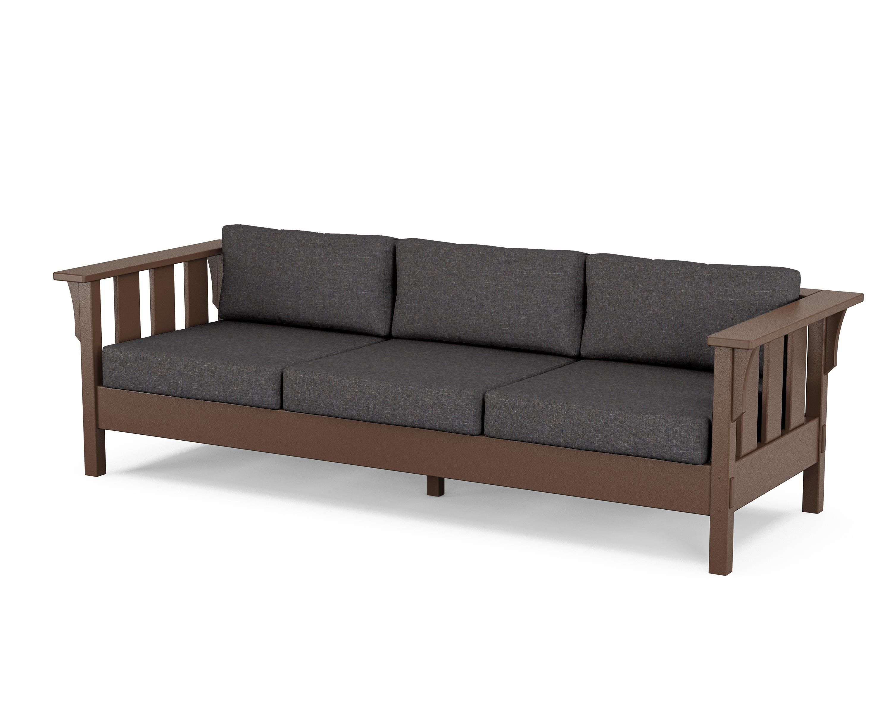 Martha Stewart by POLYWOOD® Acadia Deep Seating Sofa in Mahogany / Ash Charcoal