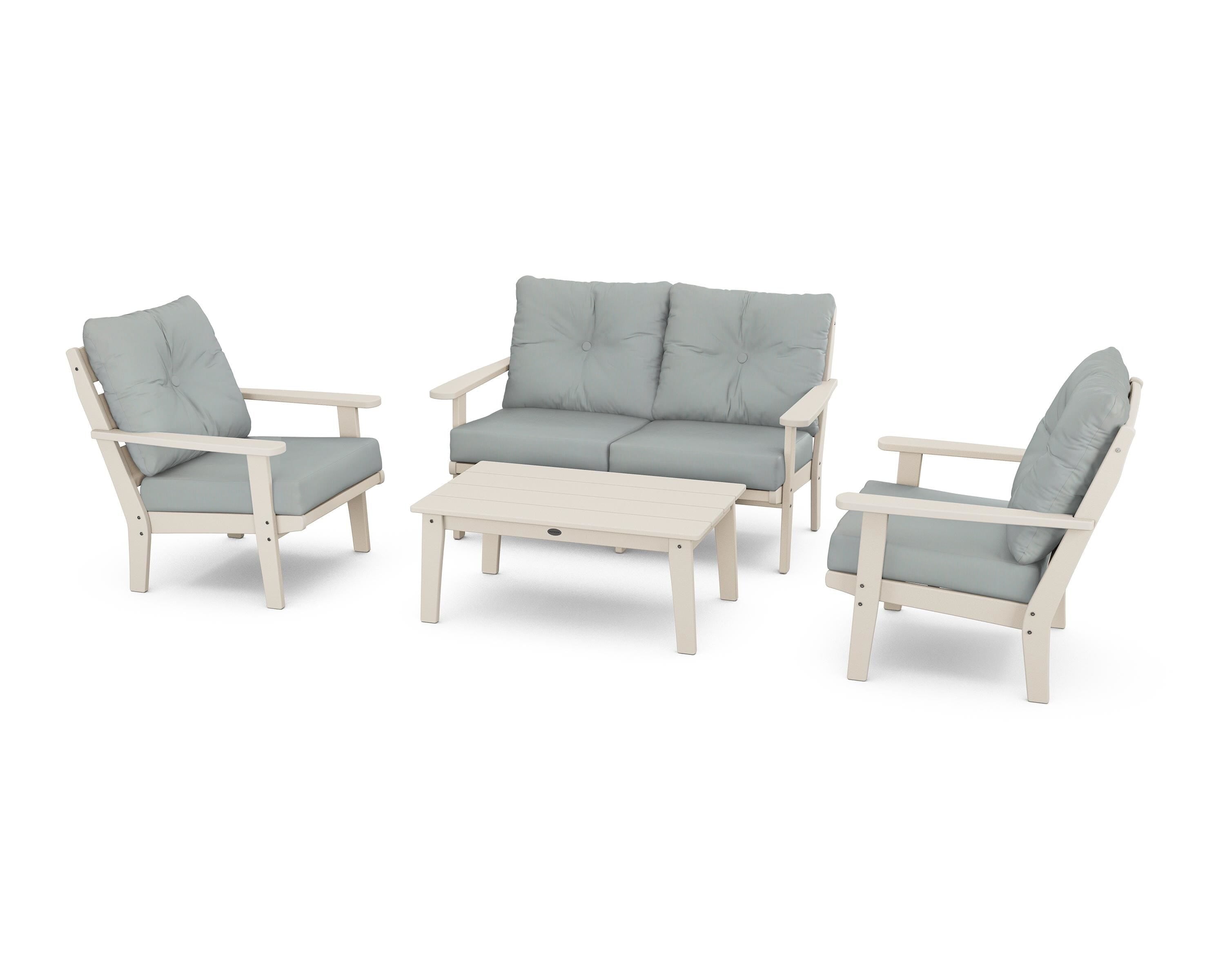 POLYWOOD® Lakeside 4-Piece Deep Seating Set in Sand / Spa
