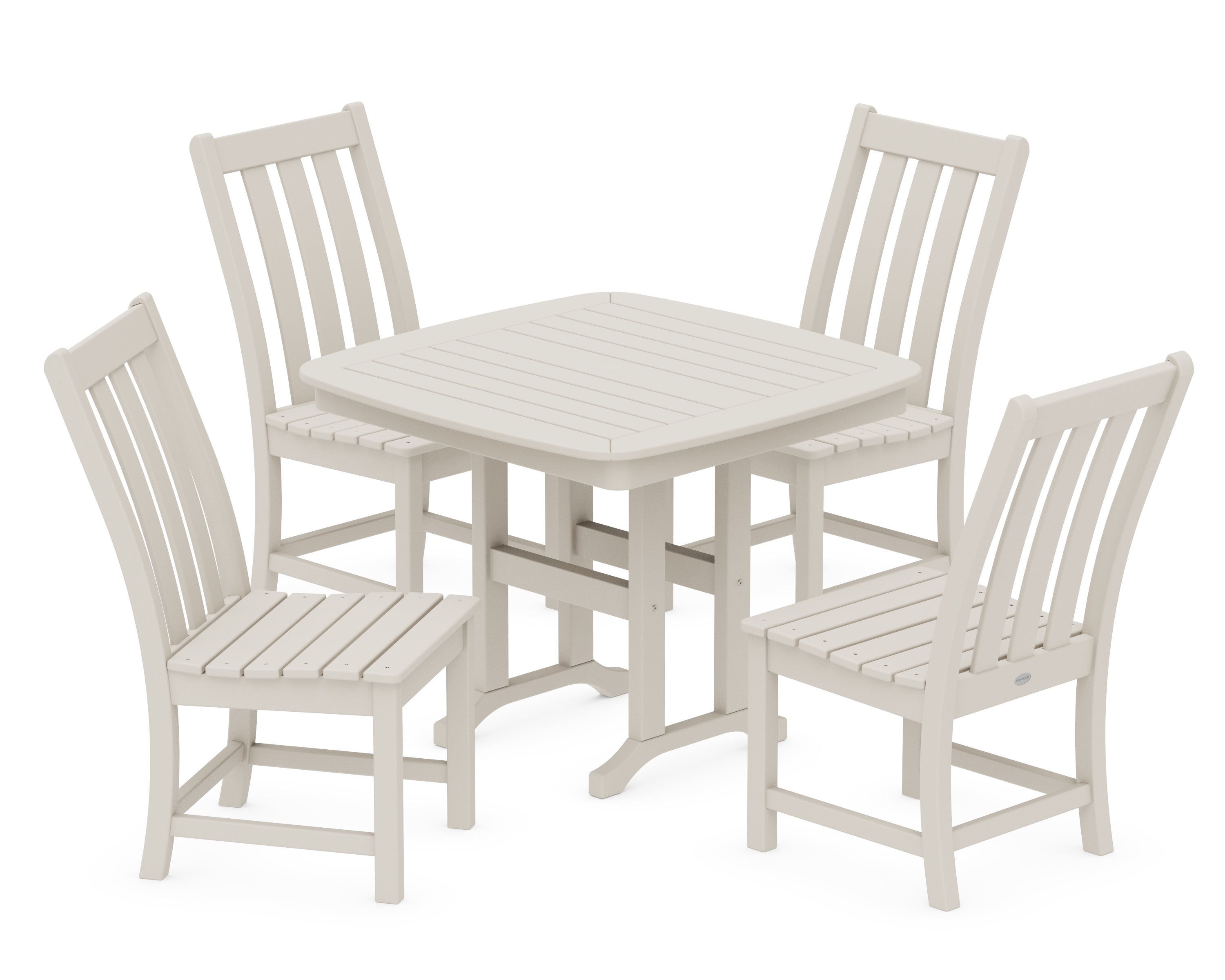 POLYWOOD® Vineyard 5-Piece Side Chair Dining Set in Sand