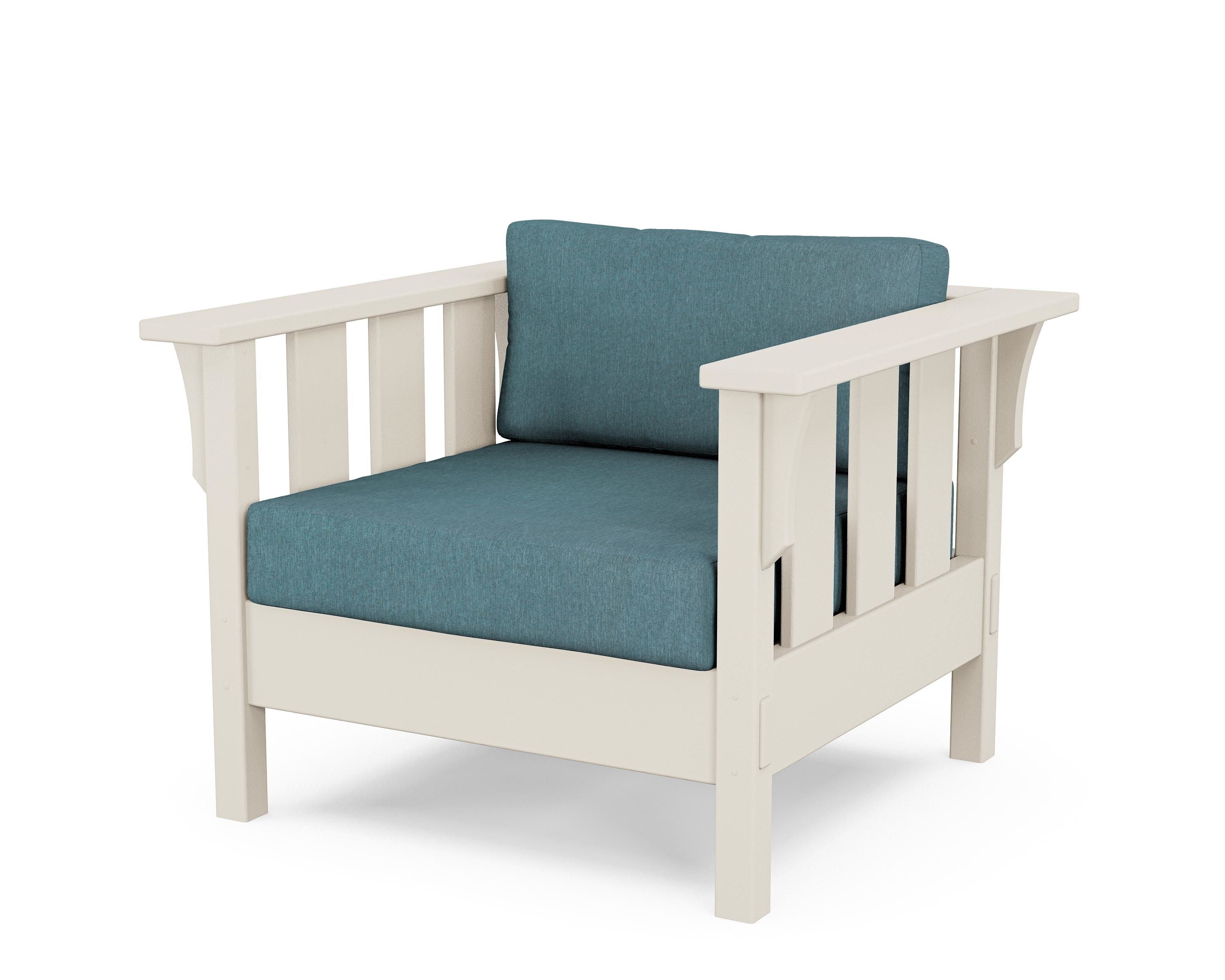 Martha Stewart by POLYWOOD® Acadia Deep Seating Chair in Sand / Ocean Teal