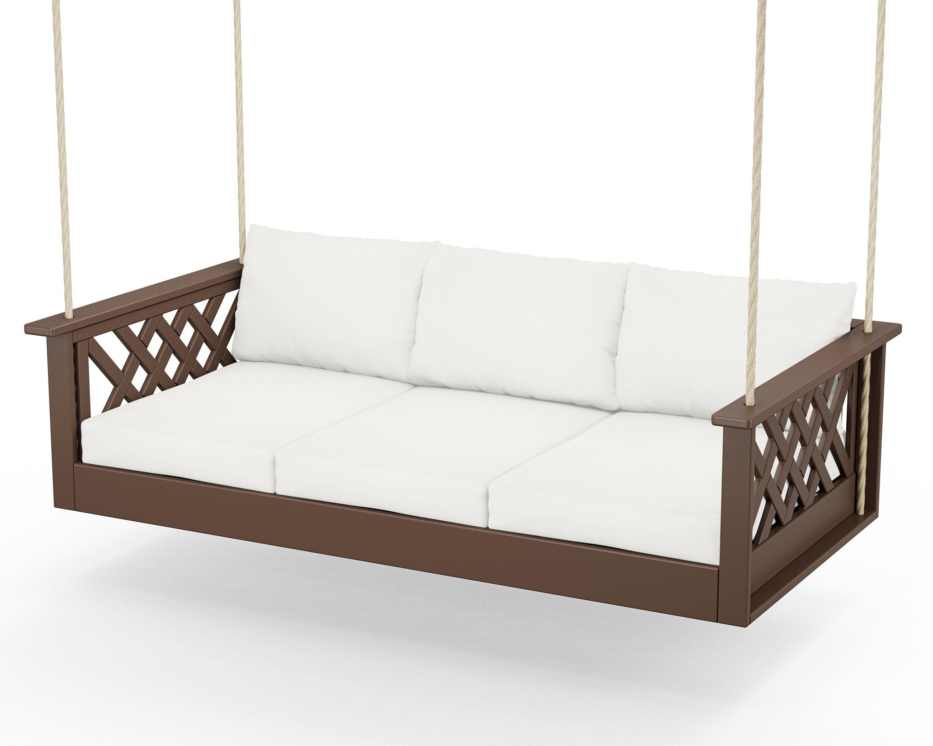 Country Living Wovendale Daybed Swing in Mahogany / Natural Linen